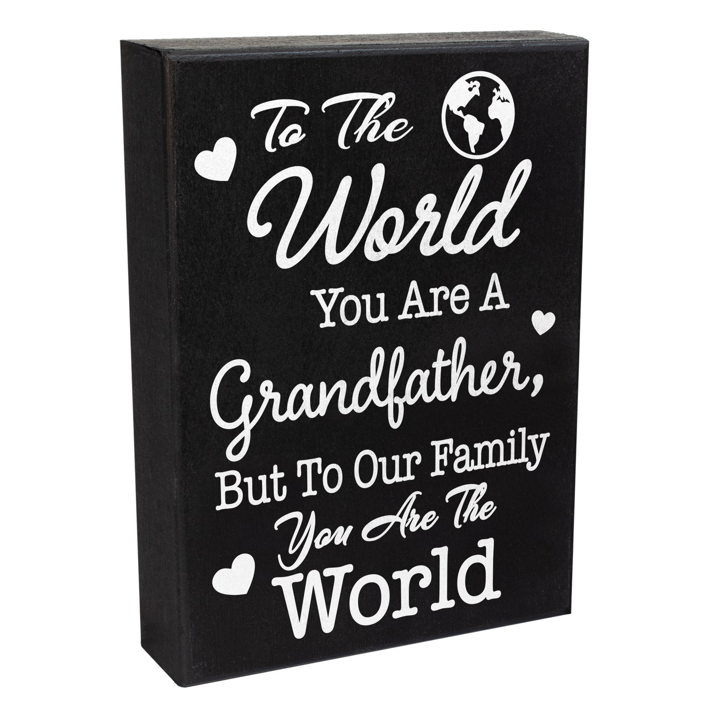 JennyGems To the World You Are a Grandfather But To Our Family You Are the World, Grandfather Sign Decor Plaque Gifts, 6x8 Inch Wood Sign, Fathers Day Gifts, Grandfather Gifts From Grandchildren