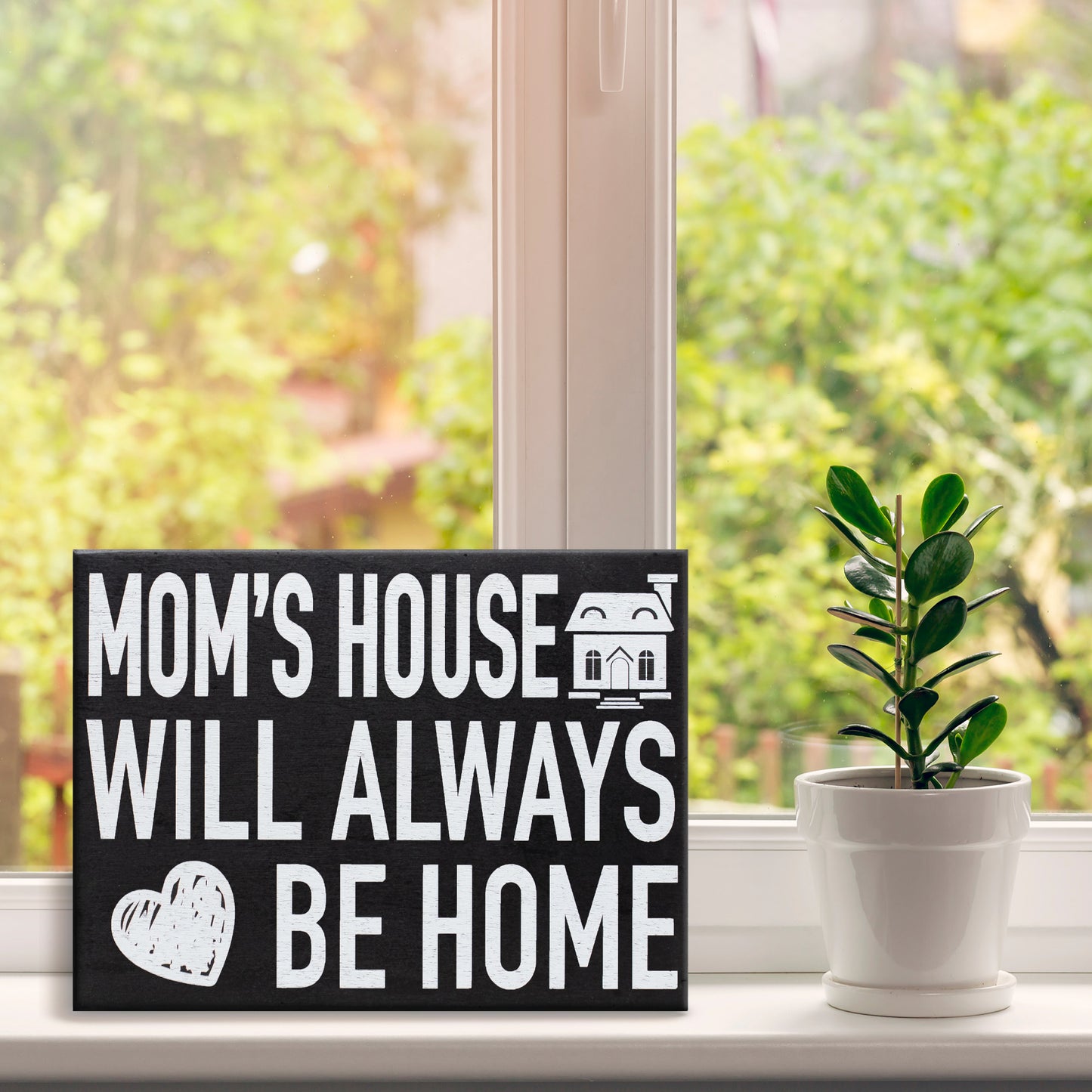 JennyGems Mom's House Will Always Be Home Sign, Mom Decor, Birthday Gifts for Mom, Mom Gifts, Sentimental Gifts for Mom, American Made