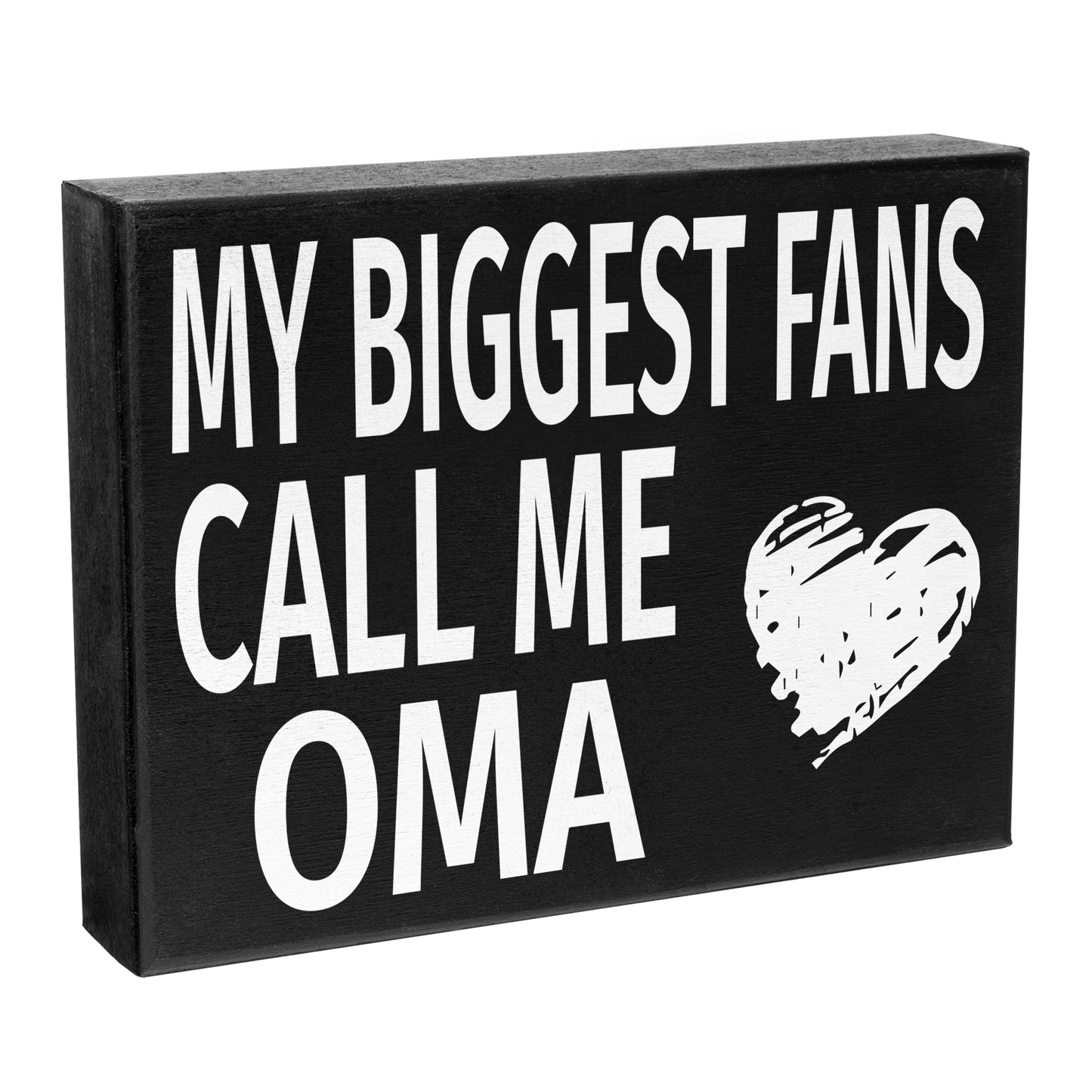 JennyGems Gifts for Oma, Oma Gifts from Granddaughter Grandson, My Biggest Fans Call Me Oma Wood Sign, Oma Gifts for Christmas, Oma Birthday Gift