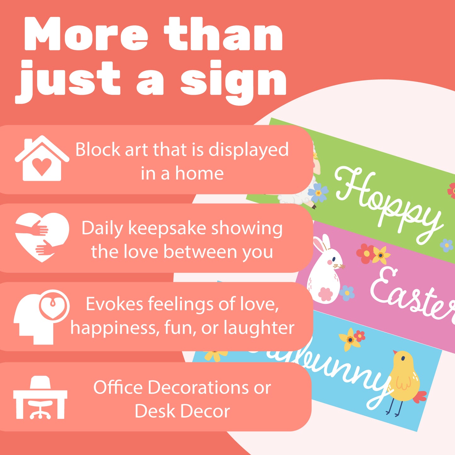 Hoppy Easter Everybunny Wooden Block Sign Set - 3pc