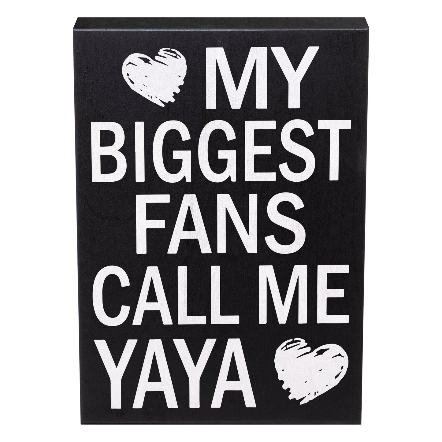 JennyGems Gifts for Yaya, Yaya Gifts from Grandkids, My Biggest Fans Call Me Yaya Wood Sign, Yaya Gifts for Christmas, Yaya Birthday Gifts