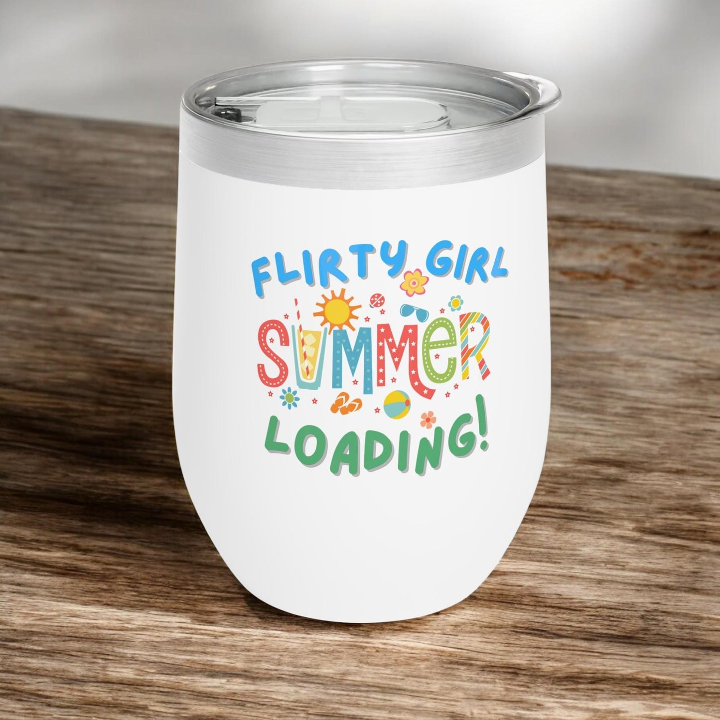 Flirty Girl Summer 12oz Insulated Wine Tumbler
