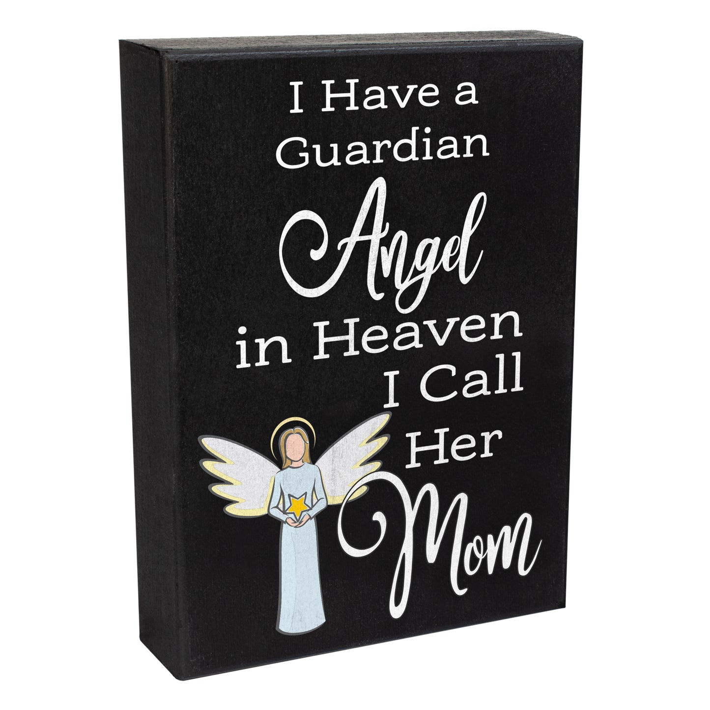 JennyGems Sympathy Gifts for Loss of Mother, Guardian Angel Mom in Memory Of Memorial Gifts, 6x8 Inch Wood Sign, Bereavement Gifts Loss of Mom Remembrance Gifts Condolence Gifts