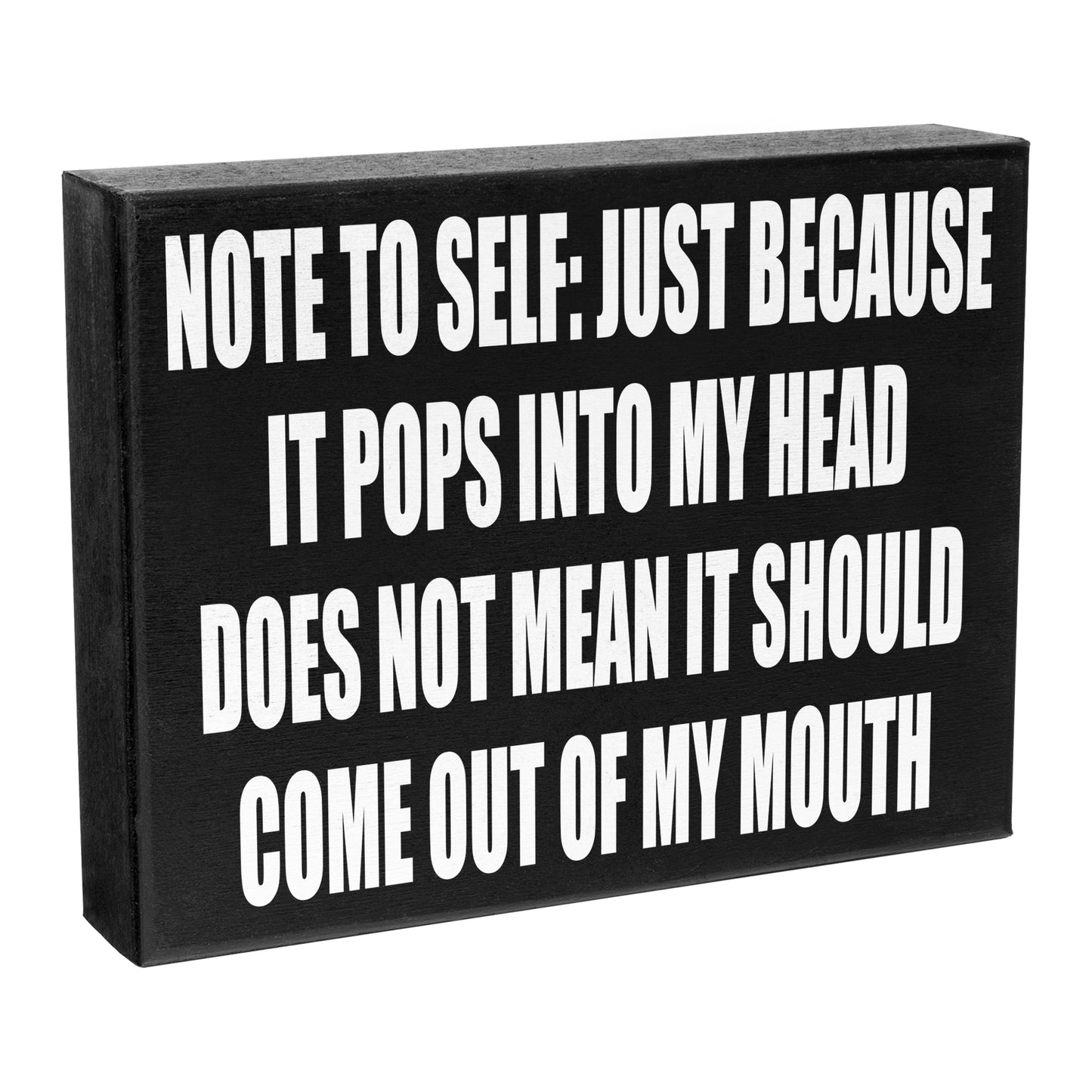 Sarcastic Note-to-Self Sign - Funny Wood Wall Hanging and Desk Decor | Perfect American-Made Gift for Coworkers and Friends