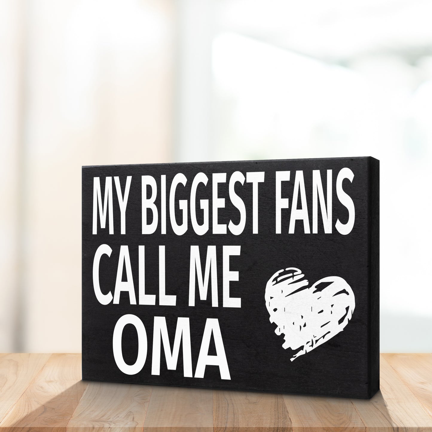 JennyGems Gifts for Oma, Oma Gifts from Granddaughter Grandson, My Biggest Fans Call Me Oma Wood Sign, Oma Gifts for Christmas, Oma Birthday Gift