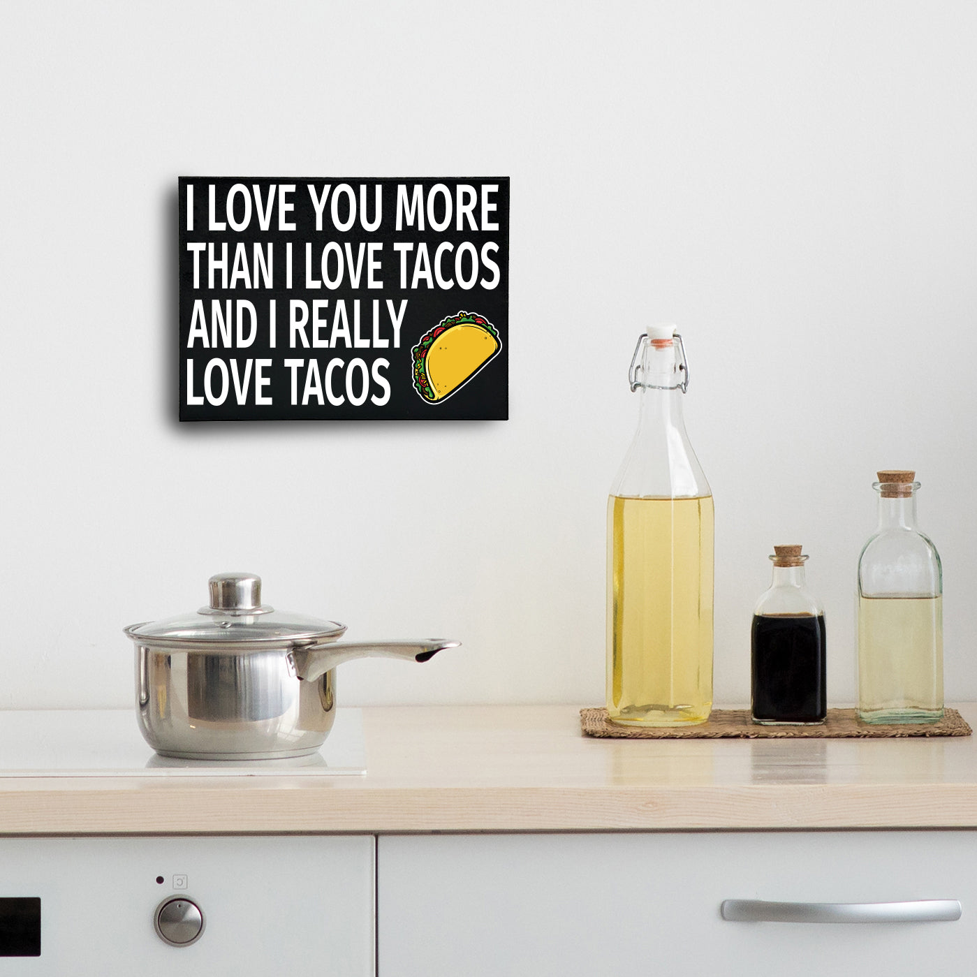 JennyGems I Love You More Than I Love Tacos and I Really Love Tacos Wood Sign, Tacos Decor, Funny Taco Gifts