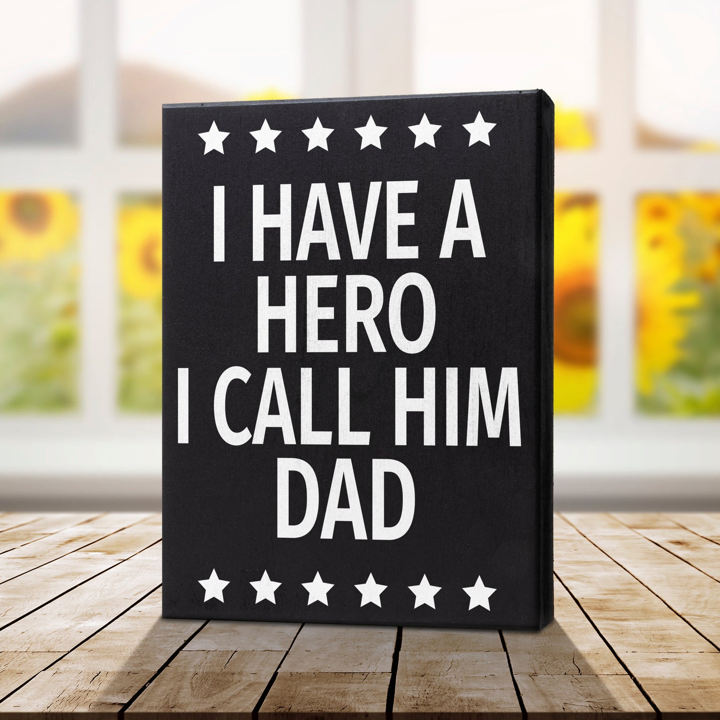 JennyGems Dad Gifts, Dad Birthday Gift, I Have A Hero I Call Him Dad Sign, Gifts for Dad, 6x8 Inch Wood Box Sign, Decorative Plaque for Dad, American Made