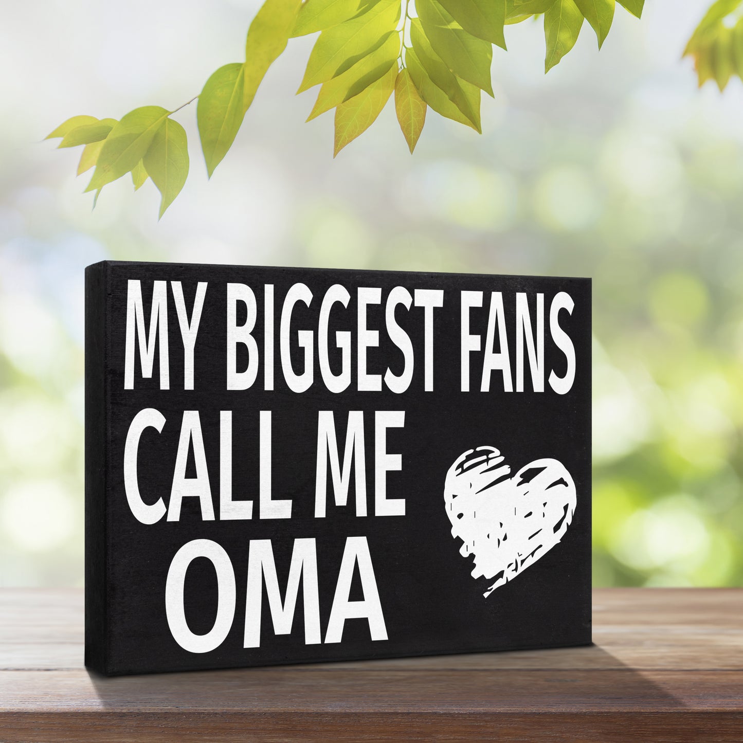 JennyGems Gifts for Oma, Oma Gifts from Granddaughter Grandson, My Biggest Fans Call Me Oma Wood Sign, Oma Gifts for Christmas, Oma Birthday Gift