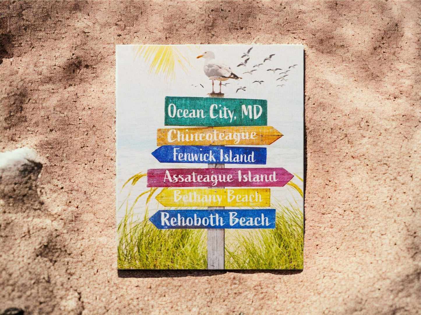 Ocean City Maryland Beaches Directional Sign, Wall Decor and Gift