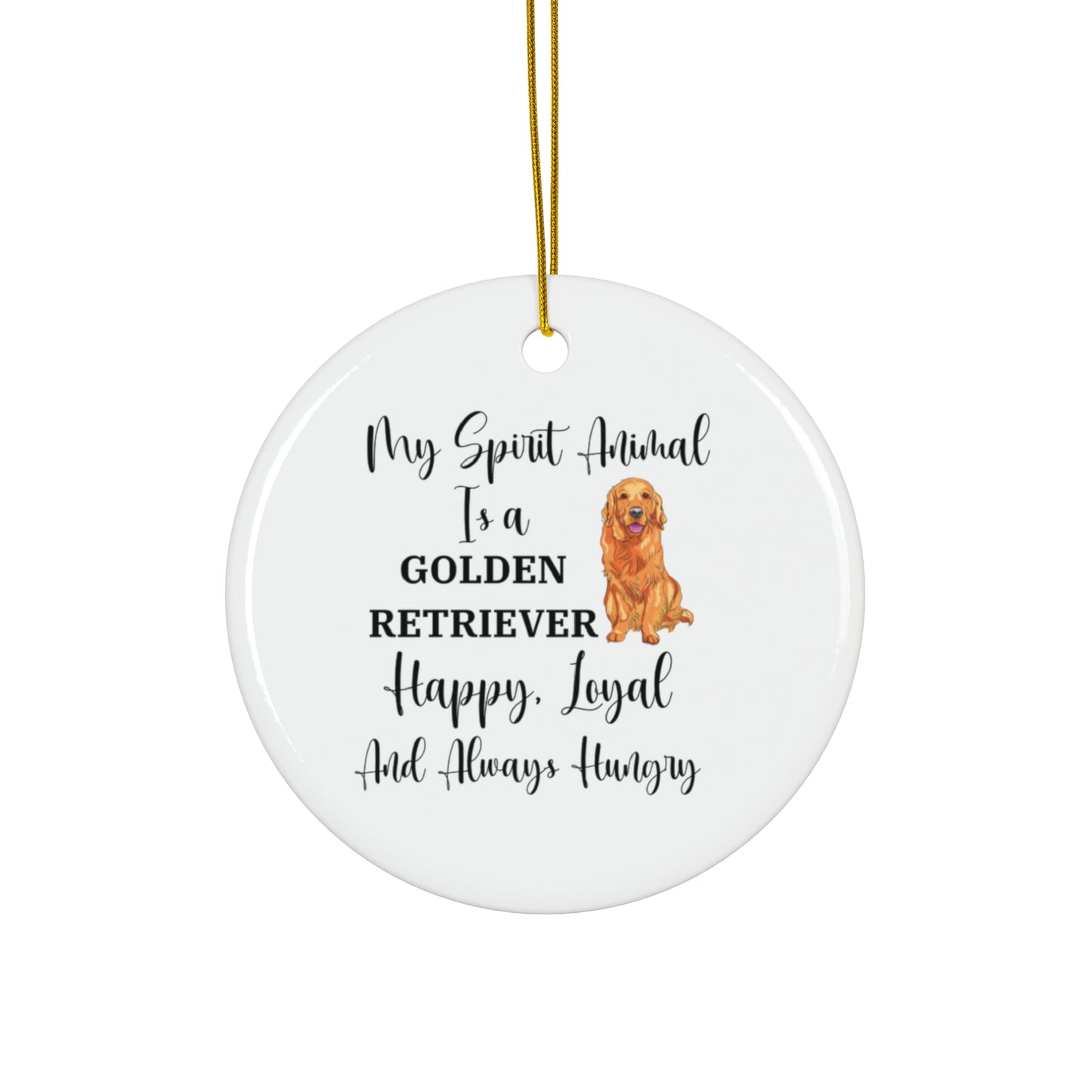 Golden Retriever Ornament, Golden Retriever Spirit Animal, Dog Lover Gift, Cheerful and Loyal Decor, Quirky Tree Ornament