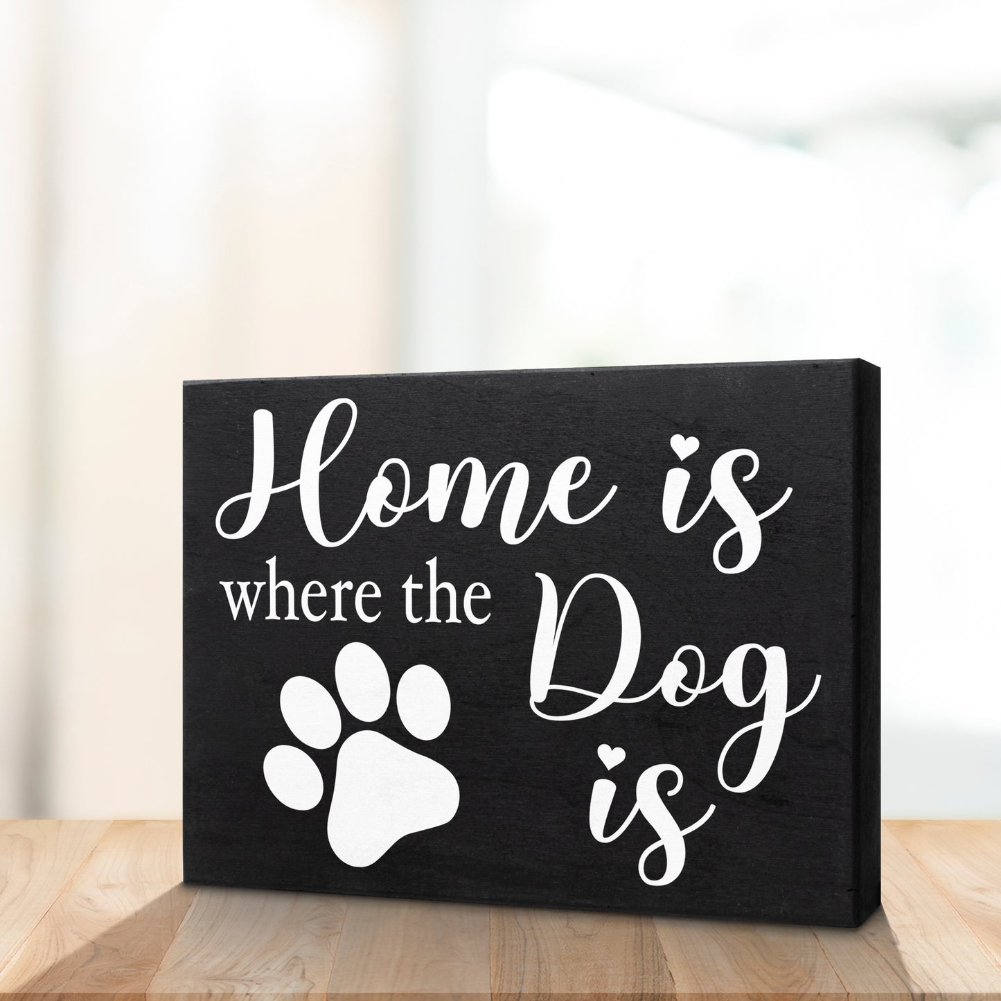 JennyGems Dog Gifts, Home Is Where the Dog Is, 8x6 Inch Wood Sign, Wall Decor, Dog Novelty Gifts, Cute Dog Signs, Dog Lovers Gifts, Dog Mom Gifts, American Made