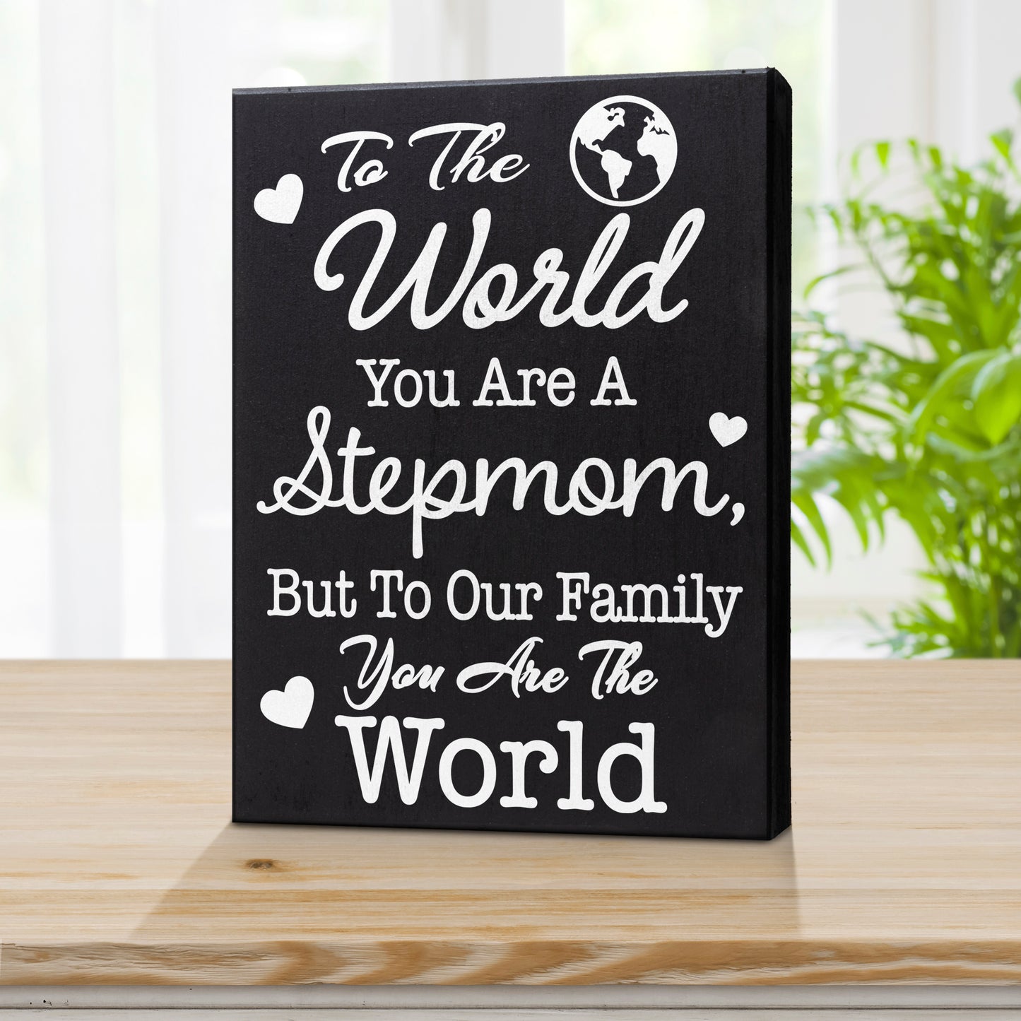 JennyGems Stepmom Gifts Sign Decor Plaque, Gifts for Stepmom, Mother's Day Gifts, Stepmother Gift, Meaningful Step Mom Decor, Bonus Mom Gifts, 6x8 Inch Wood Sign, Made in USA