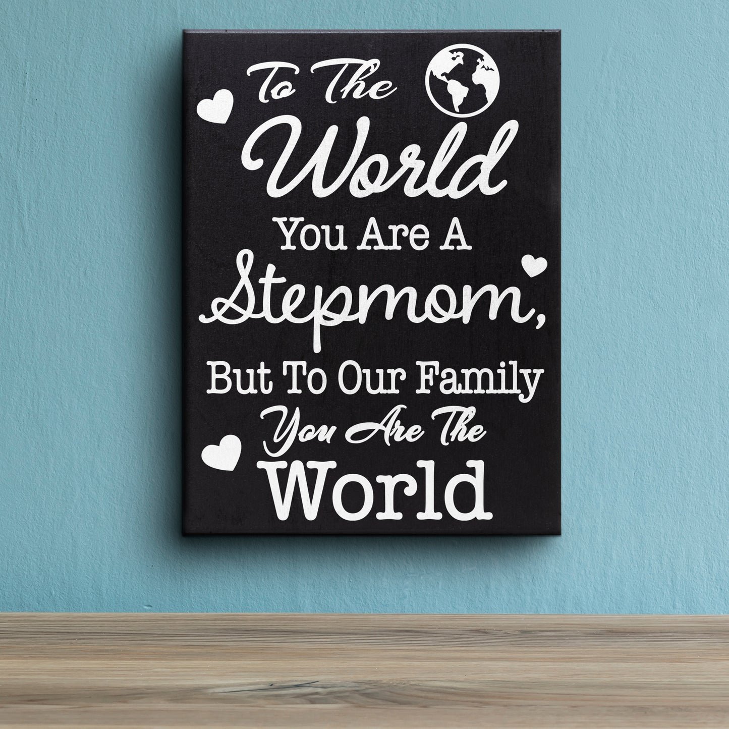 JennyGems Stepmom Gifts Sign Decor Plaque, Gifts for Stepmom, Mother's Day Gifts, Stepmother Gift, Meaningful Step Mom Decor, Bonus Mom Gifts, 6x8 Inch Wood Sign, Made in USA