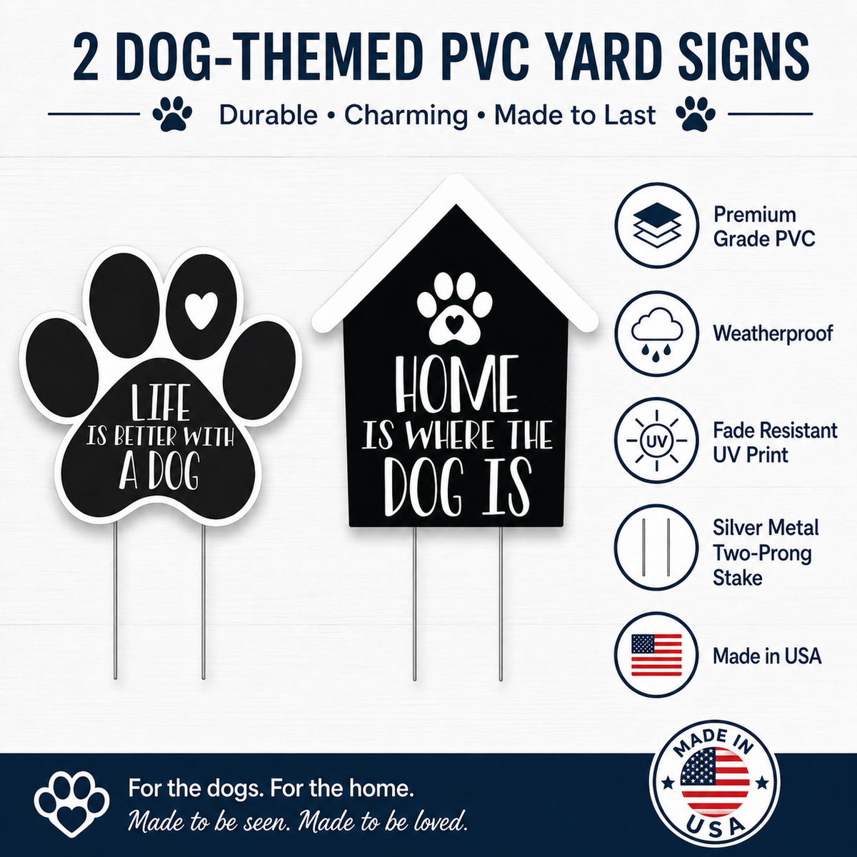 Dog Owner Yard Signs, Funny Saying Set of Two