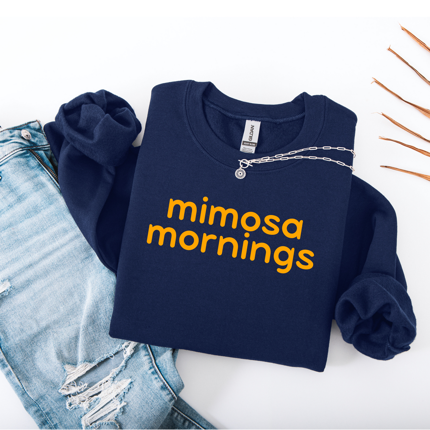 Mimosa Mornings Sweatshirt, Brunch Lover Gift.