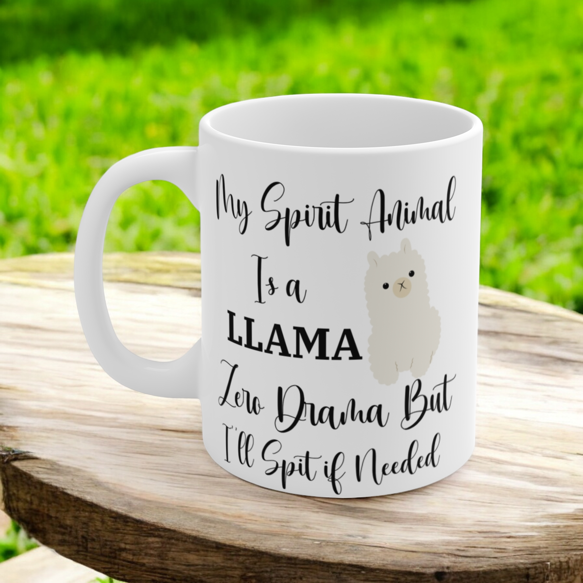 Llama Mug 11oz, Funny Llama Lover Gift, No Drama Spit, Animal Spirit Llama Cup, Llama Coffee Mug
