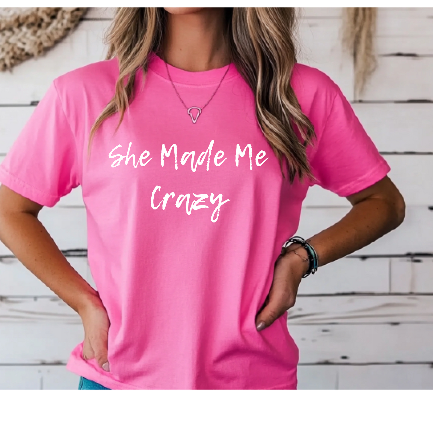 Mom Daughter Matching Shirts - I Made Her - She Made Me Crazy T-Shirts, Funny Mothers Day Birthday Gift, Adult Daughter and Mom, Grown