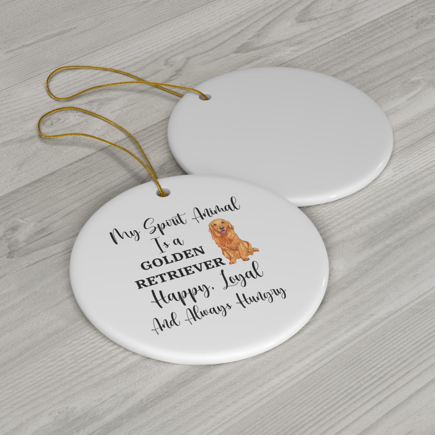 Golden Retriever Ornament, Golden Retriever Spirit Animal, Dog Lover Gift, Cheerful and Loyal Decor, Quirky Tree Ornament