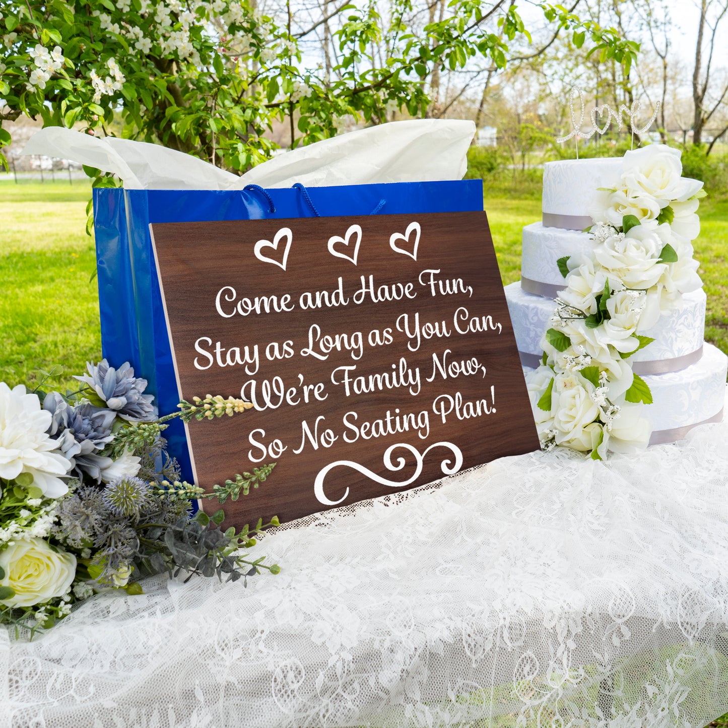 Wedding Seating Sign No Seating Plan Wedding Sign, Wedding Ceremony and Reception Decorations, Wedding Welcome Sign