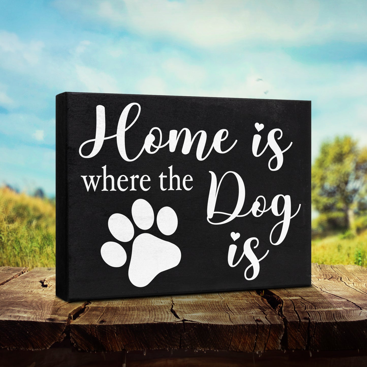 JennyGems Dog Gifts, Home Is Where the Dog Is, 8x6 Inch Wood Sign, Wall Decor, Dog Novelty Gifts, Cute Dog Signs, Dog Lovers Gifts, Dog Mom Gifts, American Made