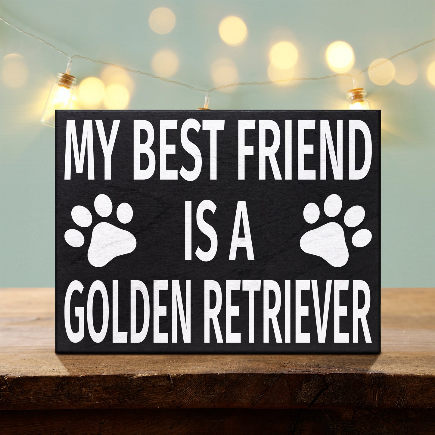 JennyGems My Best Friend is a Golden Retriever Wood Sign, Golden Retriever Dogs, Golden Retriever Gifts, Box Sign,Golden Retriever Home Decor, Golden Retriever Lovers