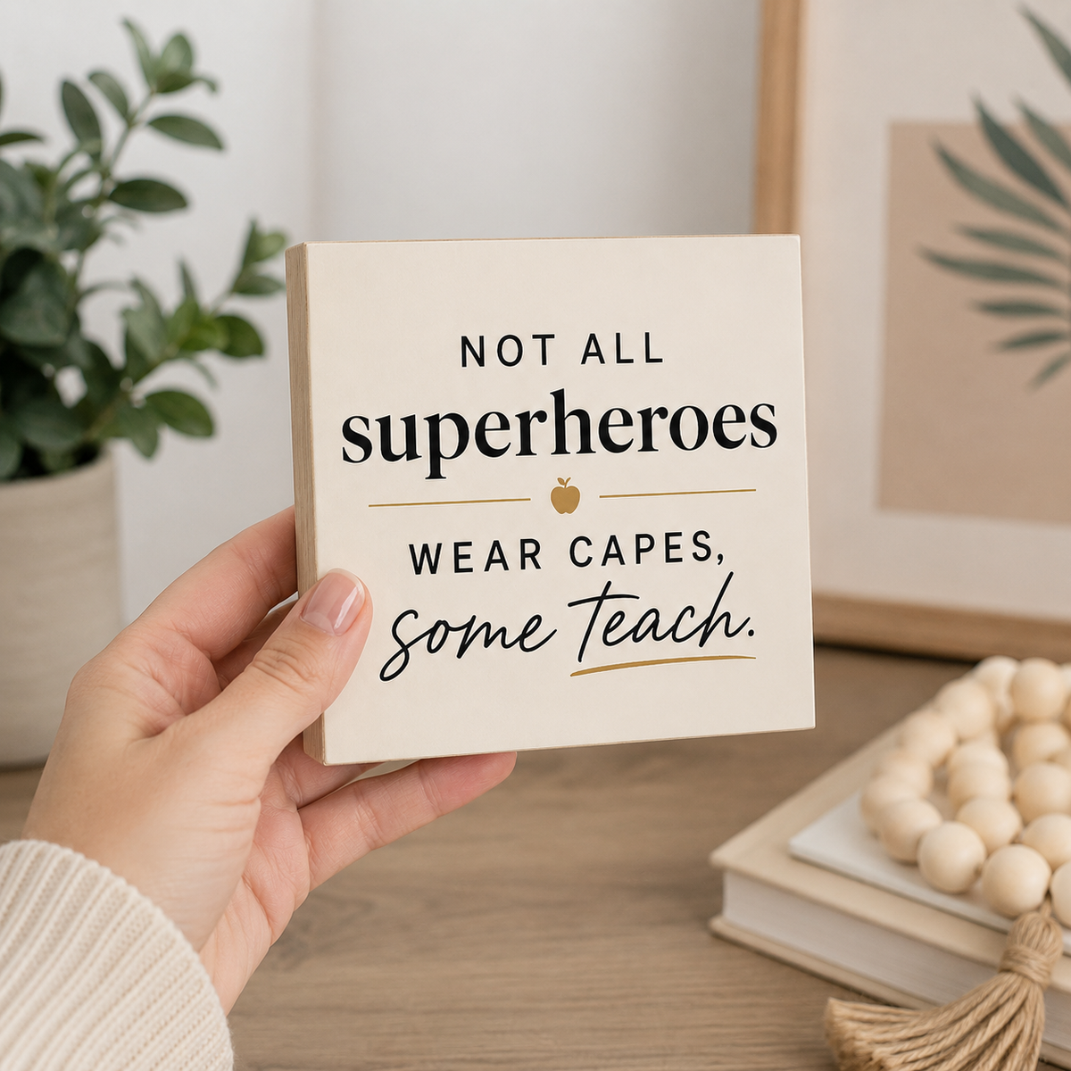 Not All Superheroes Wear Capes Some Teach Sign - Teacher Appreciation Gift