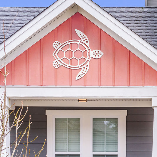 JennyGems Sea Turtle Wall Art Decor | Weatherproof PVC Coastal Nautical Sign for Beach House, Cottage, Lake House, Pool & Patio Garden | Durable Exterior Art Decor, Turtle Beach, Made in USA, 2/3/4 Foot