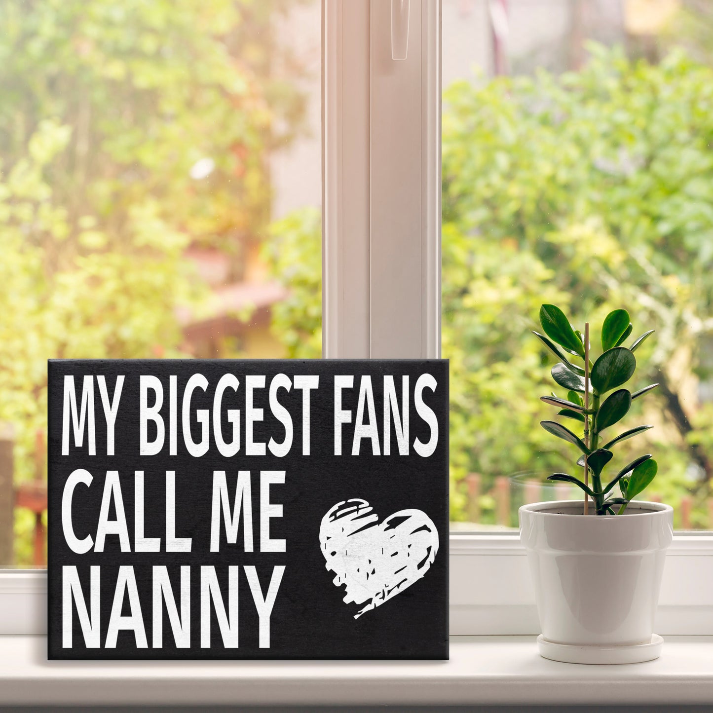 JennyGems My Biggest Fans Call Me Nanny Sign, Gifts for Nanny, Nanny Gifts for Christmas, 8x6 Inches, American Made