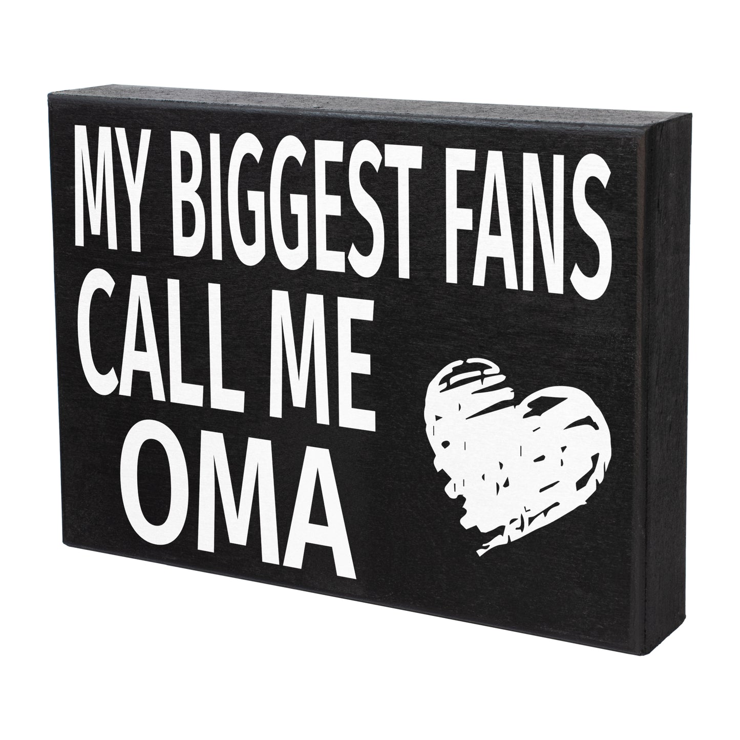 JennyGems Gifts for Oma, Oma Gifts from Granddaughter Grandson, My Biggest Fans Call Me Oma Wood Sign, Oma Gifts for Christmas, Oma Birthday Gift