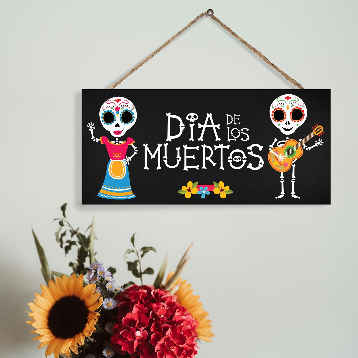 Day of the Dead Sign, Dia De Los Muertos Decor, Day of The Dead Decor, Halloween Decorations Day of the Dead Decorations Sugar Skulls Skeletons