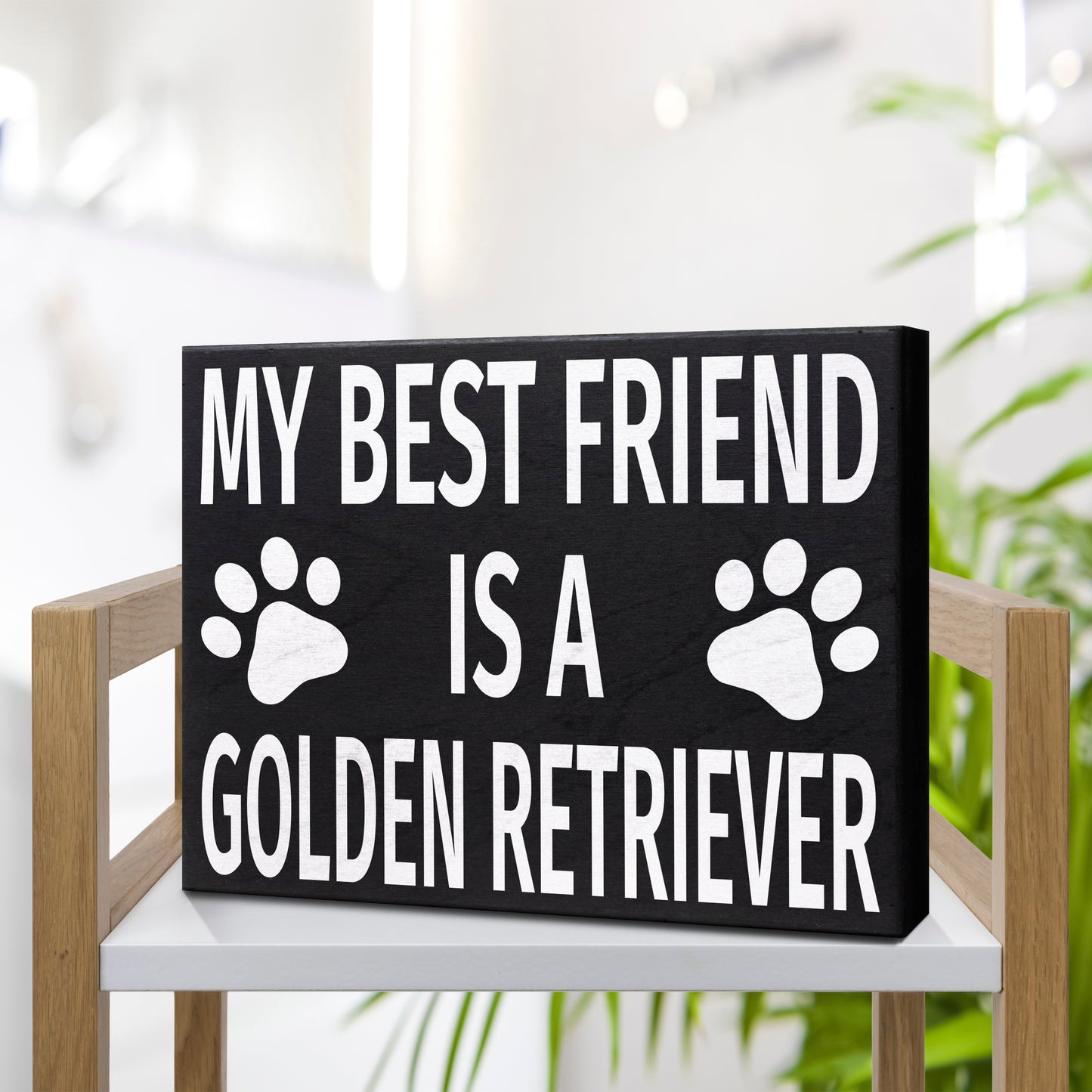 JennyGems My Best Friend is a Golden Retriever Wood Sign, Golden Retriever Dogs, Golden Retriever Gifts, Box Sign,Golden Retriever Home Decor, Golden Retriever Lovers