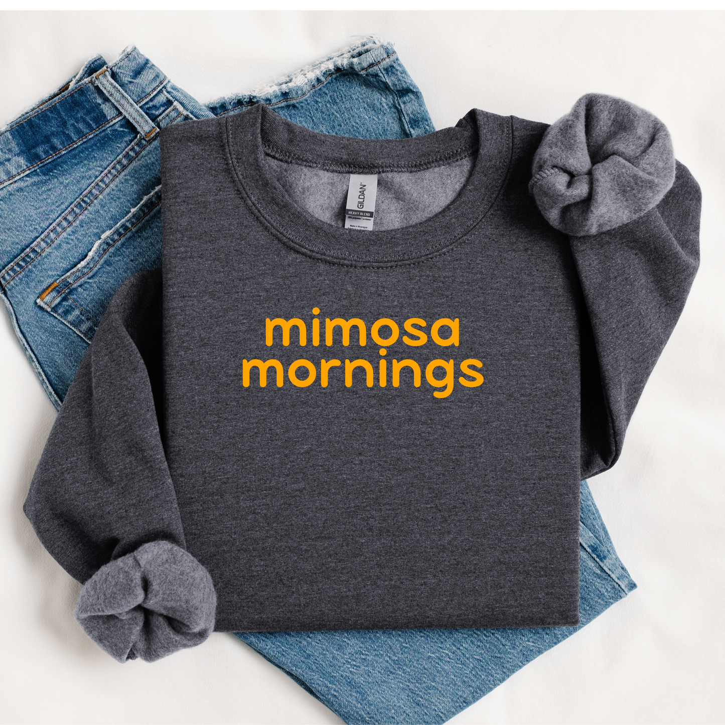 Mimosa Mornings Sweatshirt, Brunch Lover Gift.