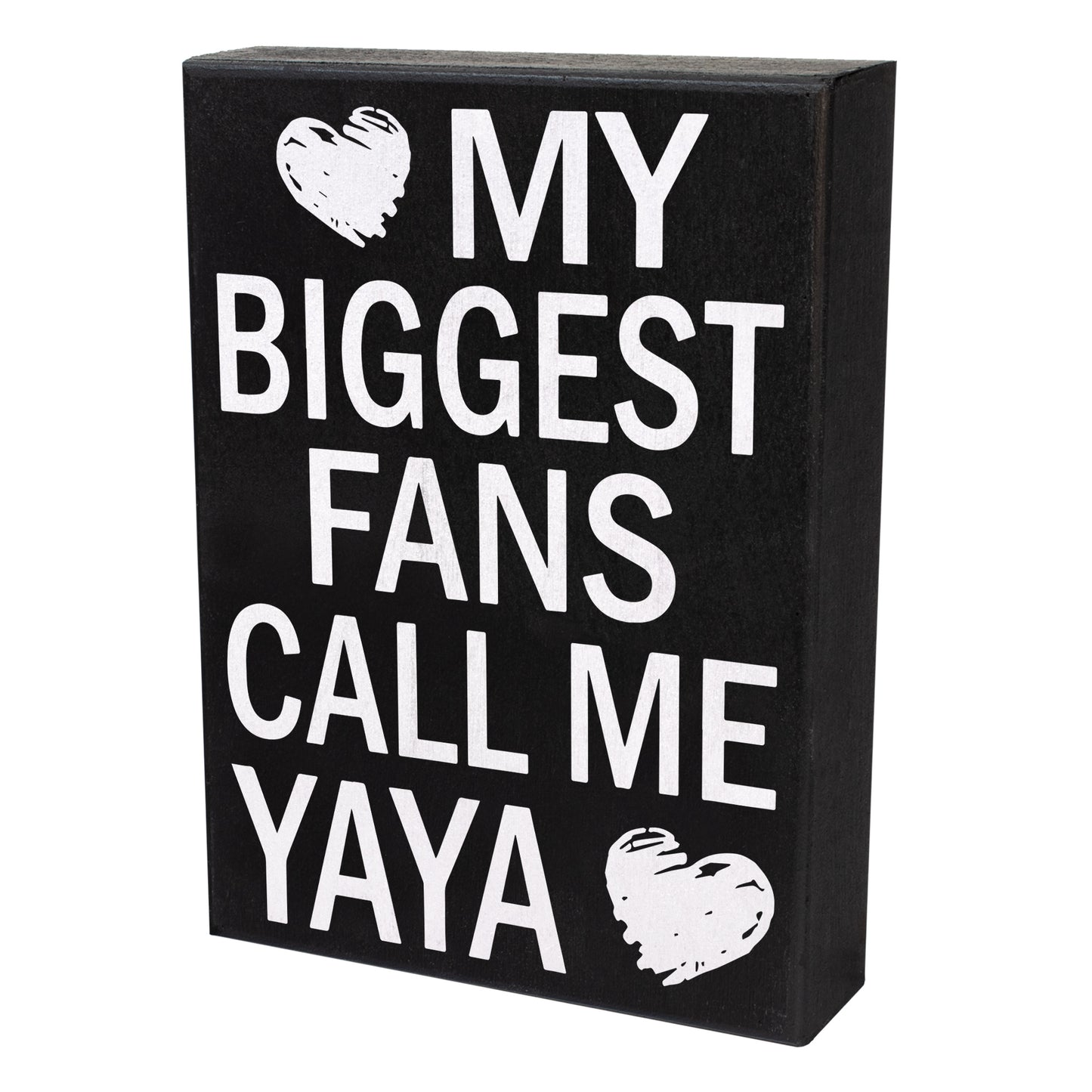 JennyGems Gifts for Yaya, Yaya Gifts from Grandkids, My Biggest Fans Call Me Yaya Wood Sign, Yaya Gifts for Christmas, Yaya Birthday Gifts