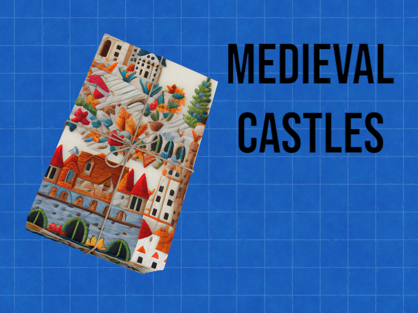 Medieval Wrapping Paper Castle Period for Gifts and Presents, Unique High End Luxurious Wrapping Paper, Historical Period Era