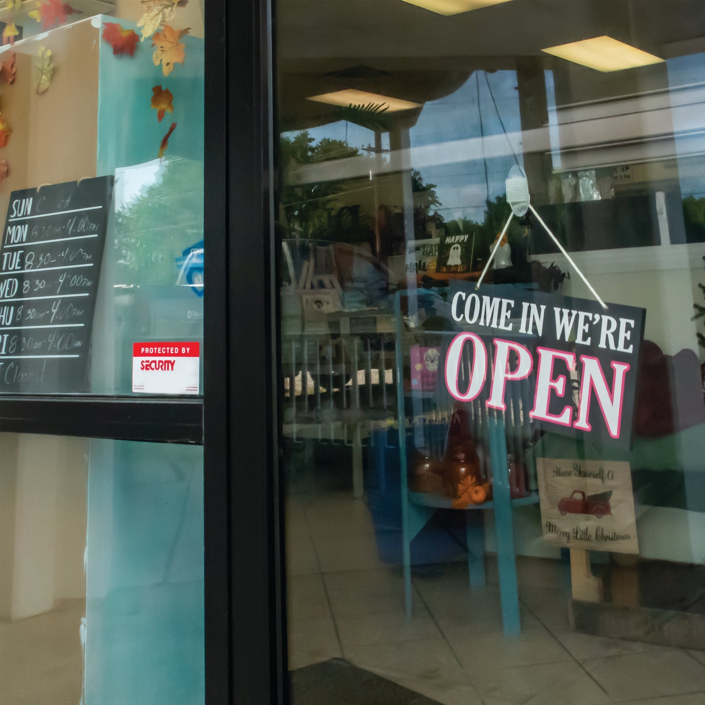 Business Open and Closed Door Sign, Reversible
