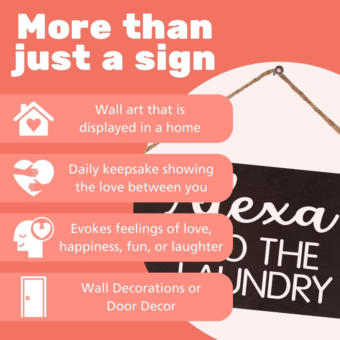 JennyGems Alexa Do the Laundry Wooden Sign, Laundry Room Decor, Funny Farmhouse Home Decoration, Made in USA