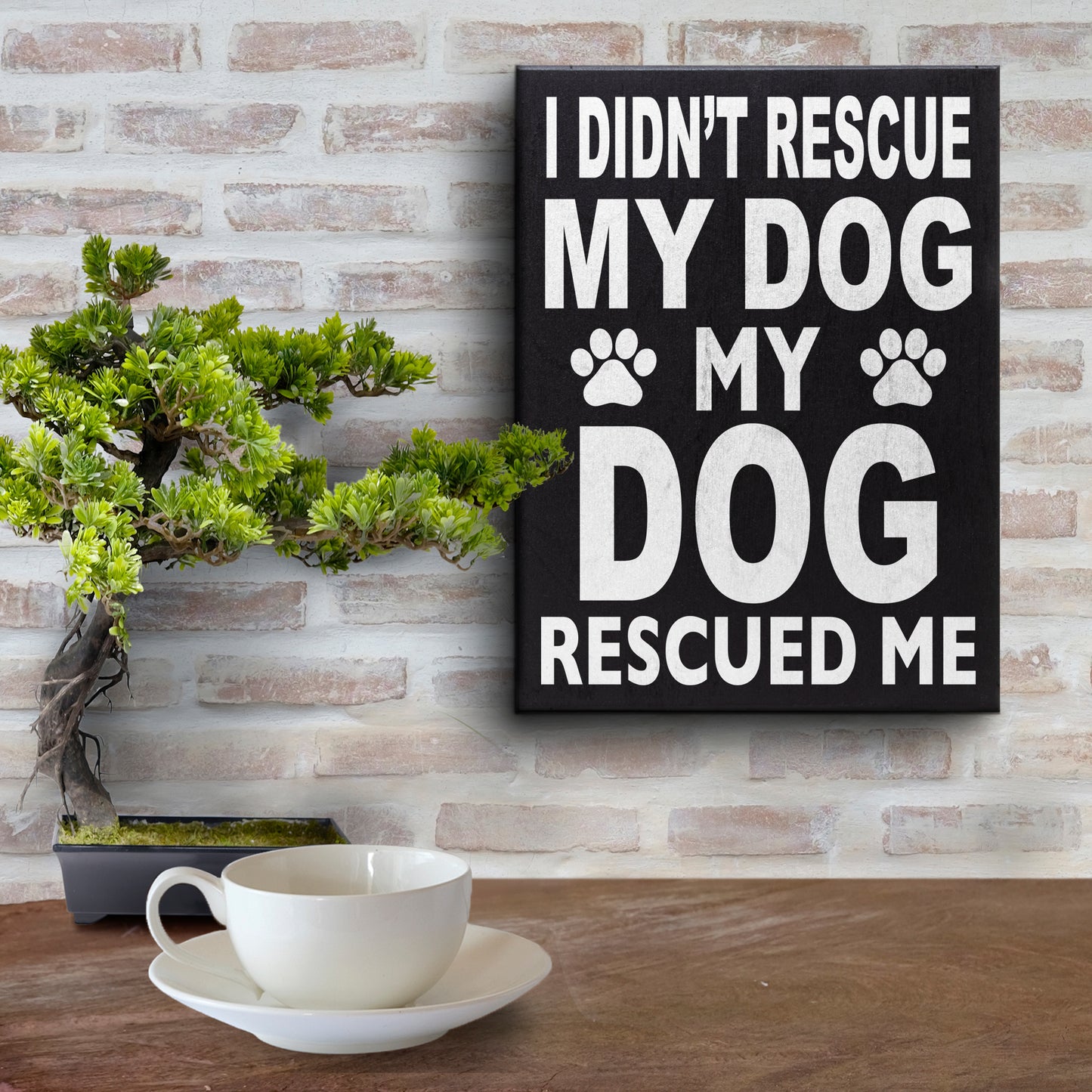 JennyGems Dog Accessories I Didn't Rescue My Dog My Dog Rescued Me, Gift For Dog Mom, Dog Stuff, Wood Sign Wall Art, Puppy Supplies, Desk Decor, Housewarming Gift, American Made