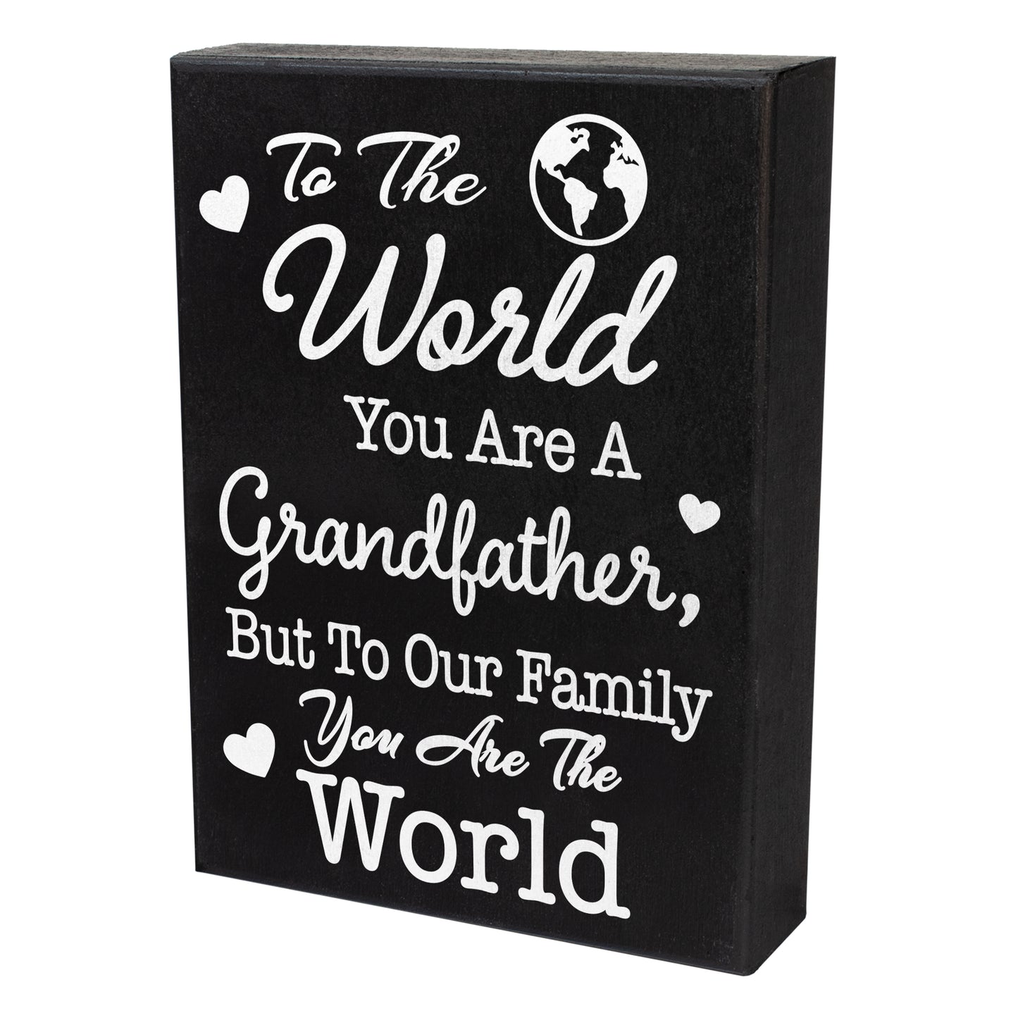 JennyGems To the World You Are a Grandfather But To Our Family You Are the World, Grandfather Sign Decor Plaque Gifts, 6x8 Inch Wood Sign, Fathers Day Gifts, Grandfather Gifts From Grandchildren