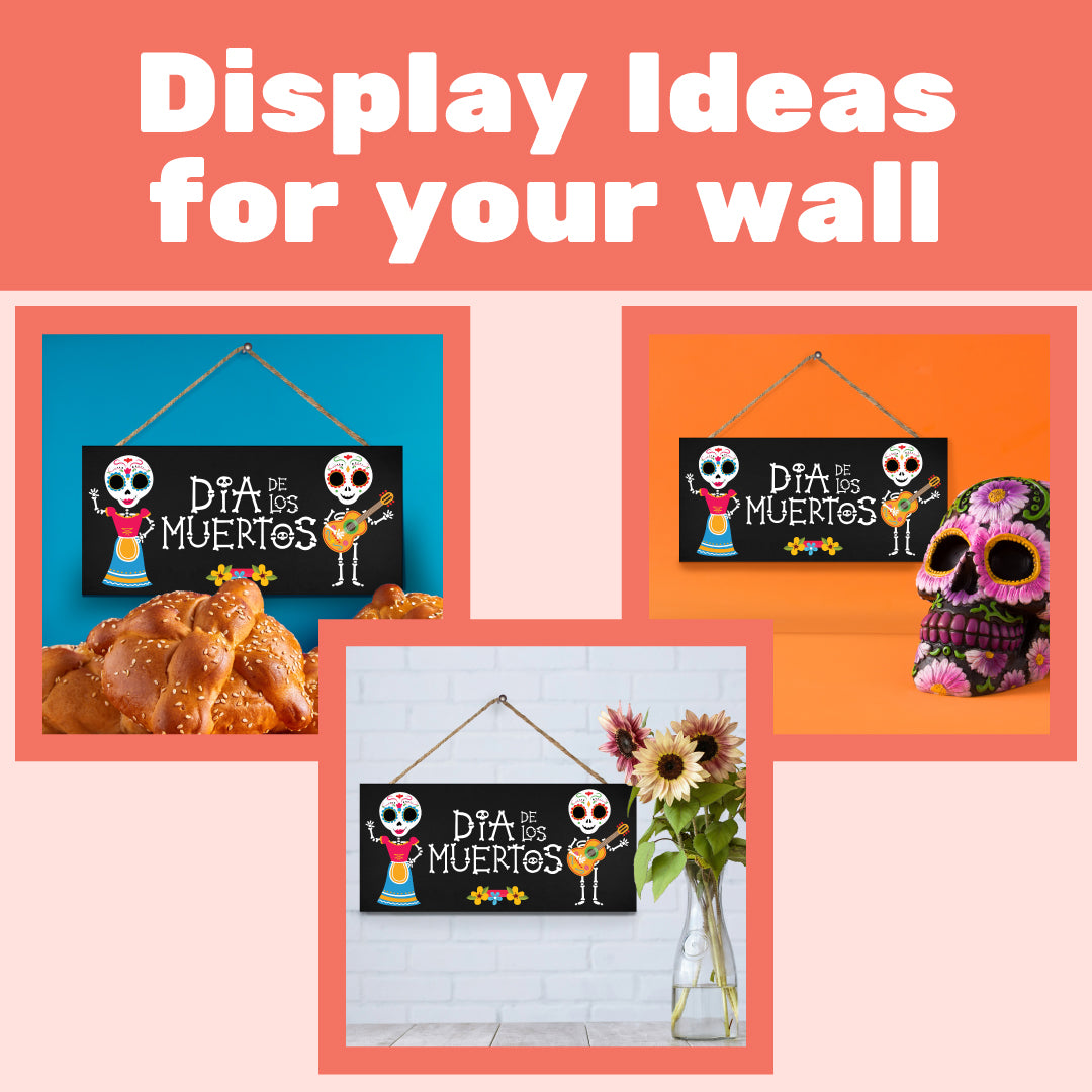 Day of the Dead Sign, Dia De Los Muertos Decor, Day of The Dead Decor, Halloween Decorations Day of the Dead Decorations Sugar Skulls Skeletons