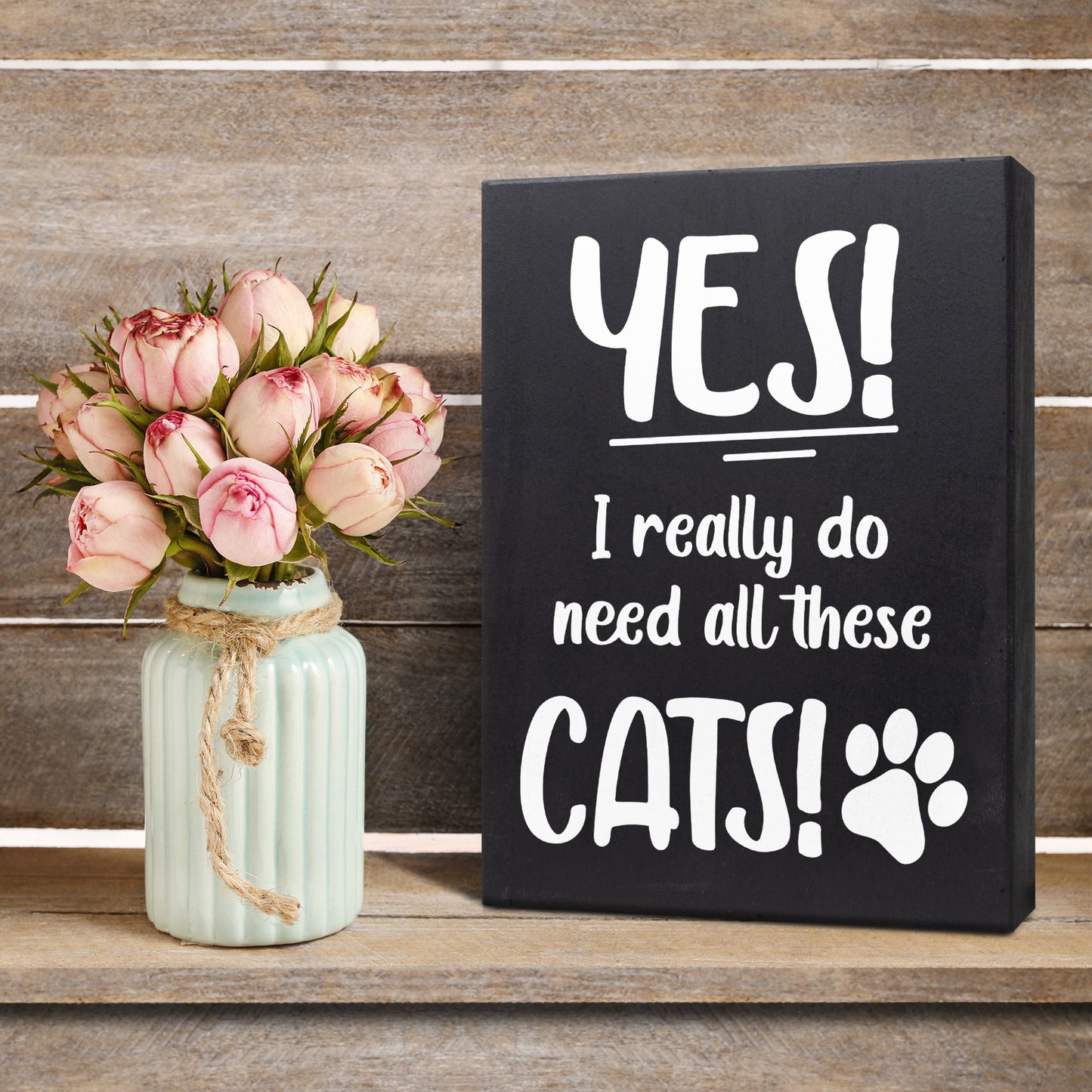 JennyGems Gifts for Cat Lovers, Yes I Really Do Need All These Cats 6x8 Inch Wood Sign, Cat Stuff for Cat Lovers, Cat Lover Gifts Crazy Cat Lady Gifts