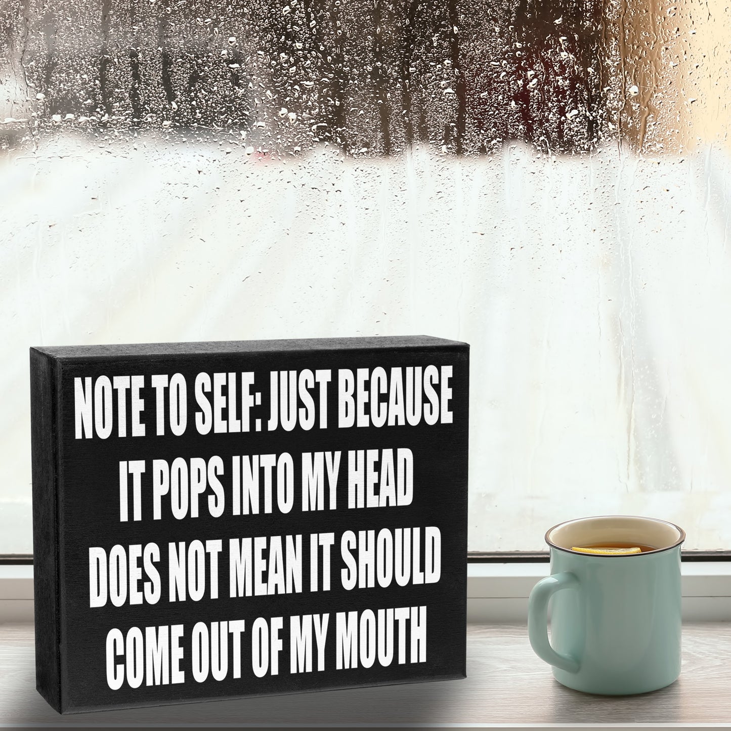 Sarcastic Note-to-Self Sign - Funny Wood Wall Hanging and Desk Decor | Perfect American-Made Gift for Coworkers and Friends