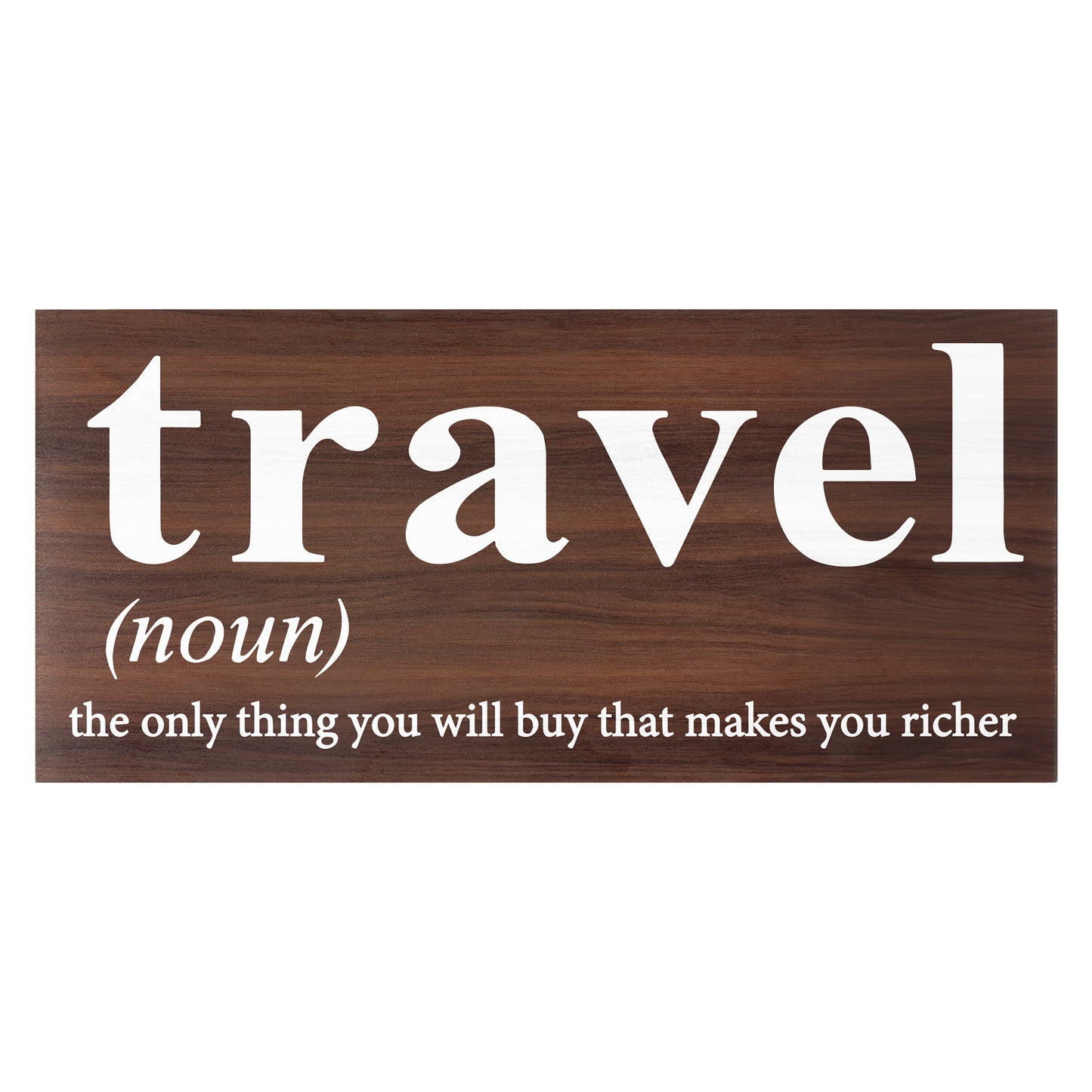 JennyGems Travel Sign, 13x6 Hanging Wood Wall Decor, Travel the Only Thing You Will Buy That Makes You Richer, Travel Gifts, Farmhouse Rustic Decor, Travel Themed Home Accent, Travel Room Decoration, Gifts for Travelers