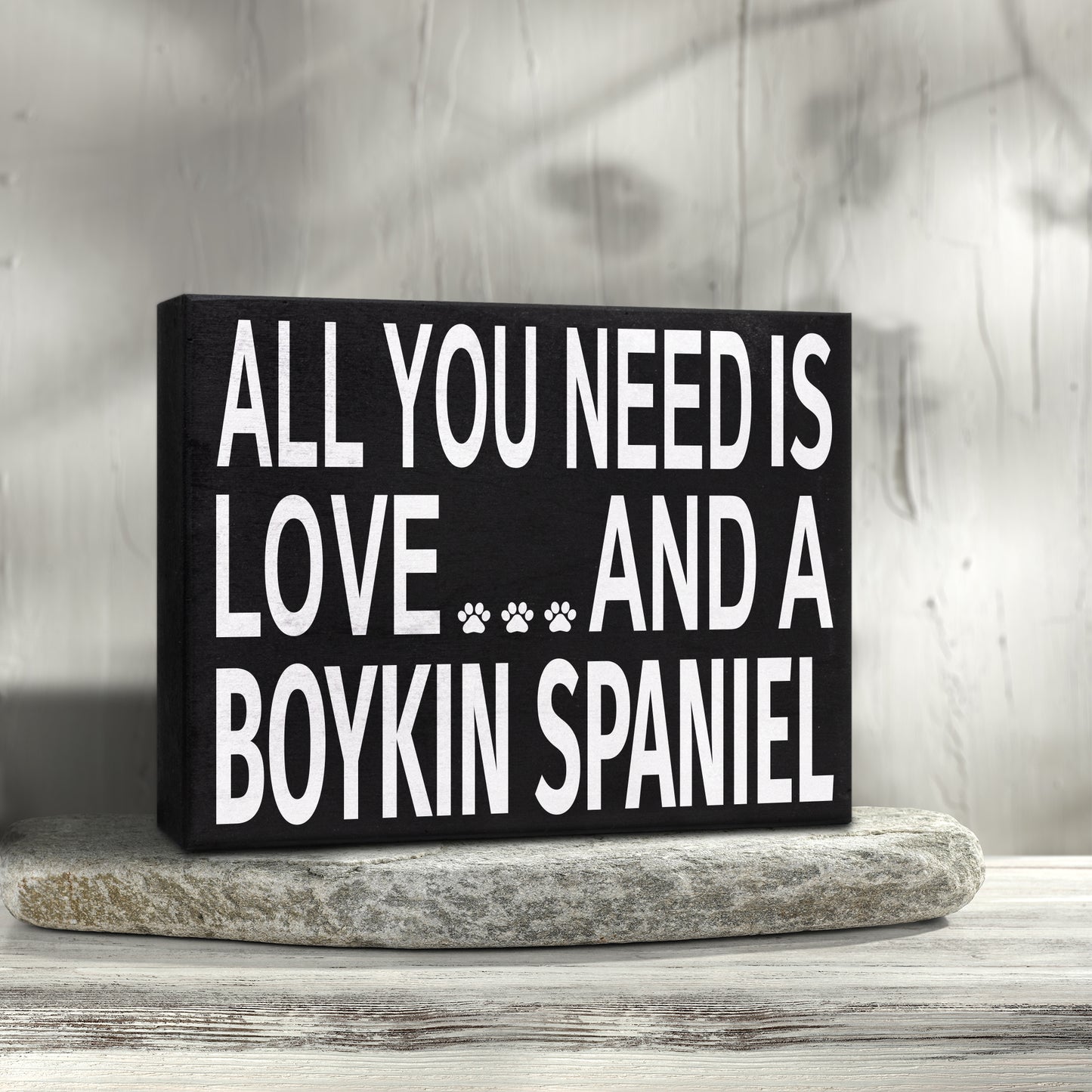 JennyGems Boykin Spaniel Gifts, All You Need Is Love and a Boykin Spaniel Wooden Sign, Boykin Spaniel Dog, Shelf Decor and Wall Hanging, Made in USA