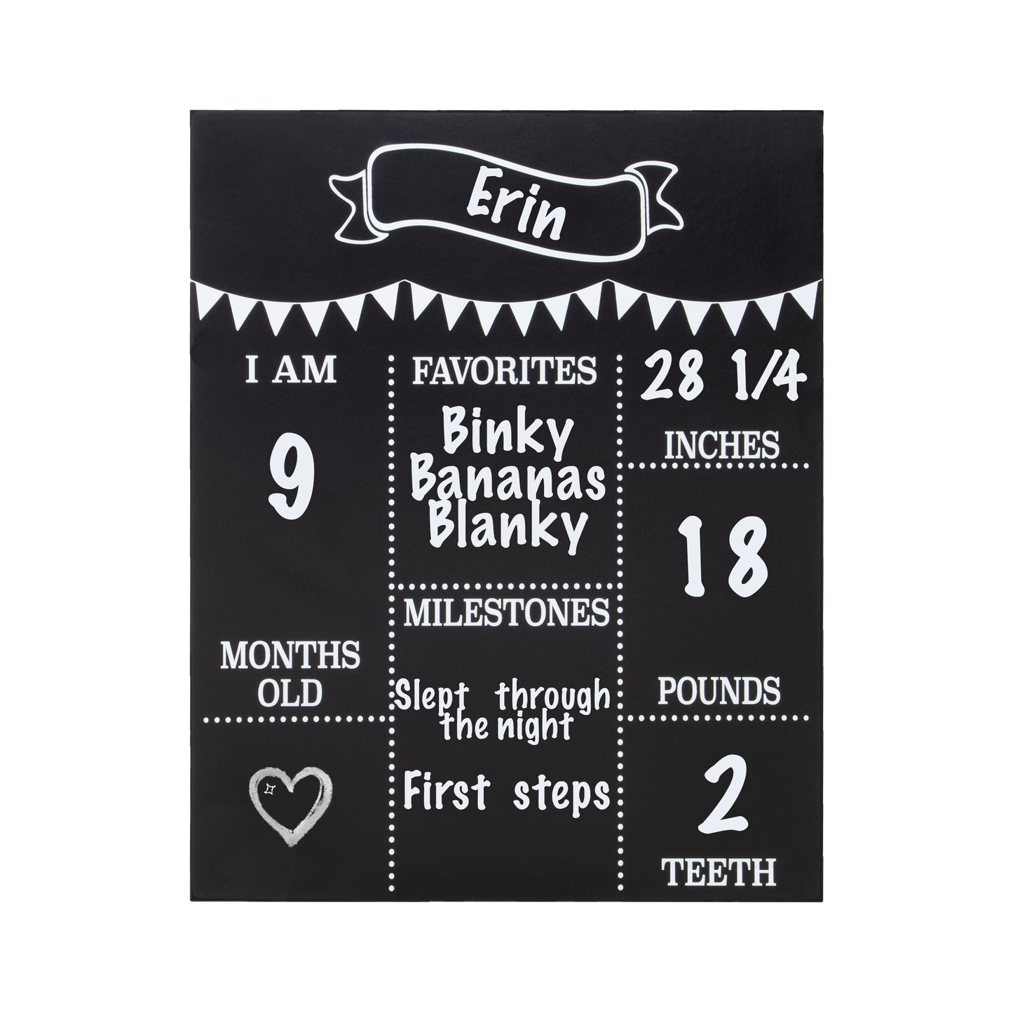JennyGems Baby Milestone Chalkboard, Monthly Milestones for Baby Photo Prop Board, 11.5x14.5 Inch Wood Reusable Baby Milestone Board Chalkboard Sign, Baby's First Year