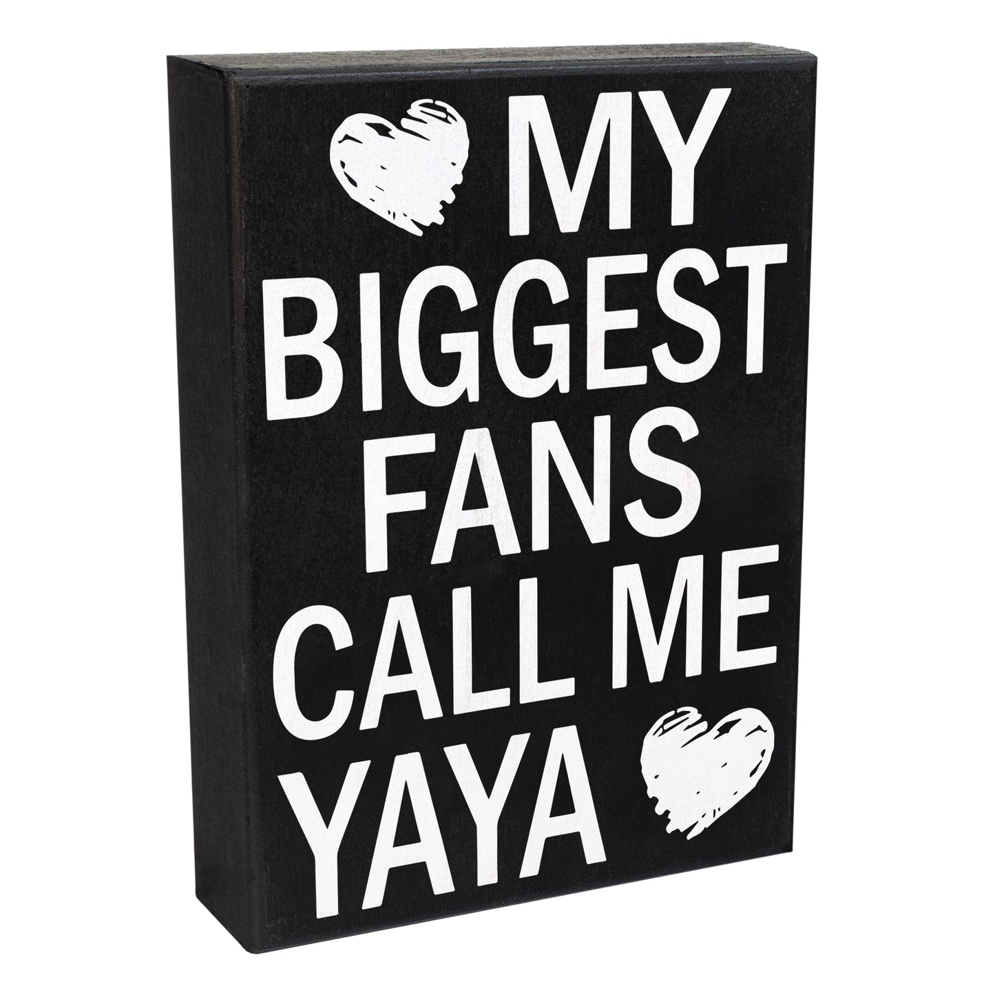 JennyGems Gifts for Yaya, Yaya Gifts from Grandkids, My Biggest Fans Call Me Yaya Wood Sign, Yaya Gifts for Christmas, Yaya Birthday Gifts