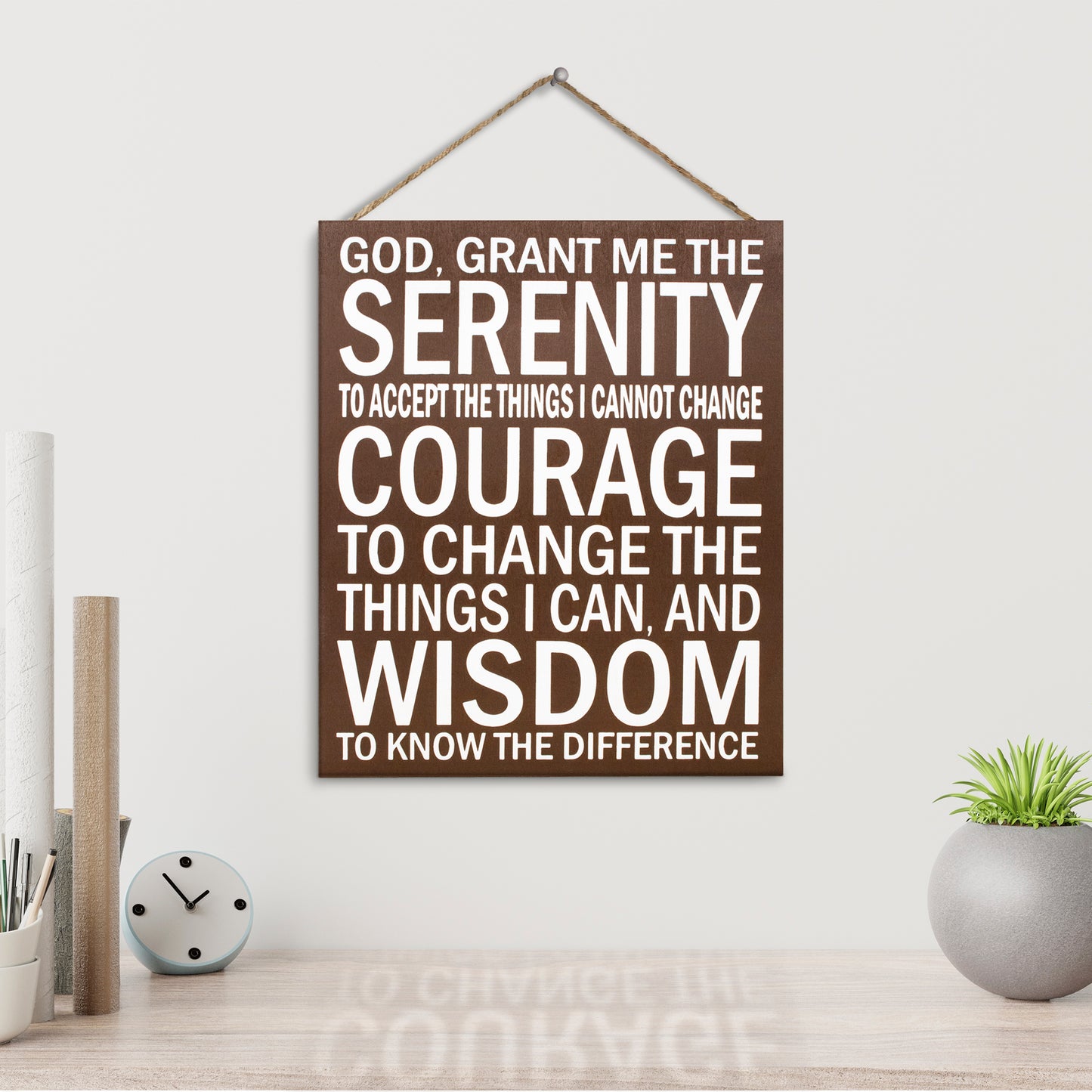 JennyGems Serenity Prayer Sign, 10x12 Inches, Positive Energy Wall Art, Sobriety Anniversary Gift, Housewarming Farmhouse Christian, American Made