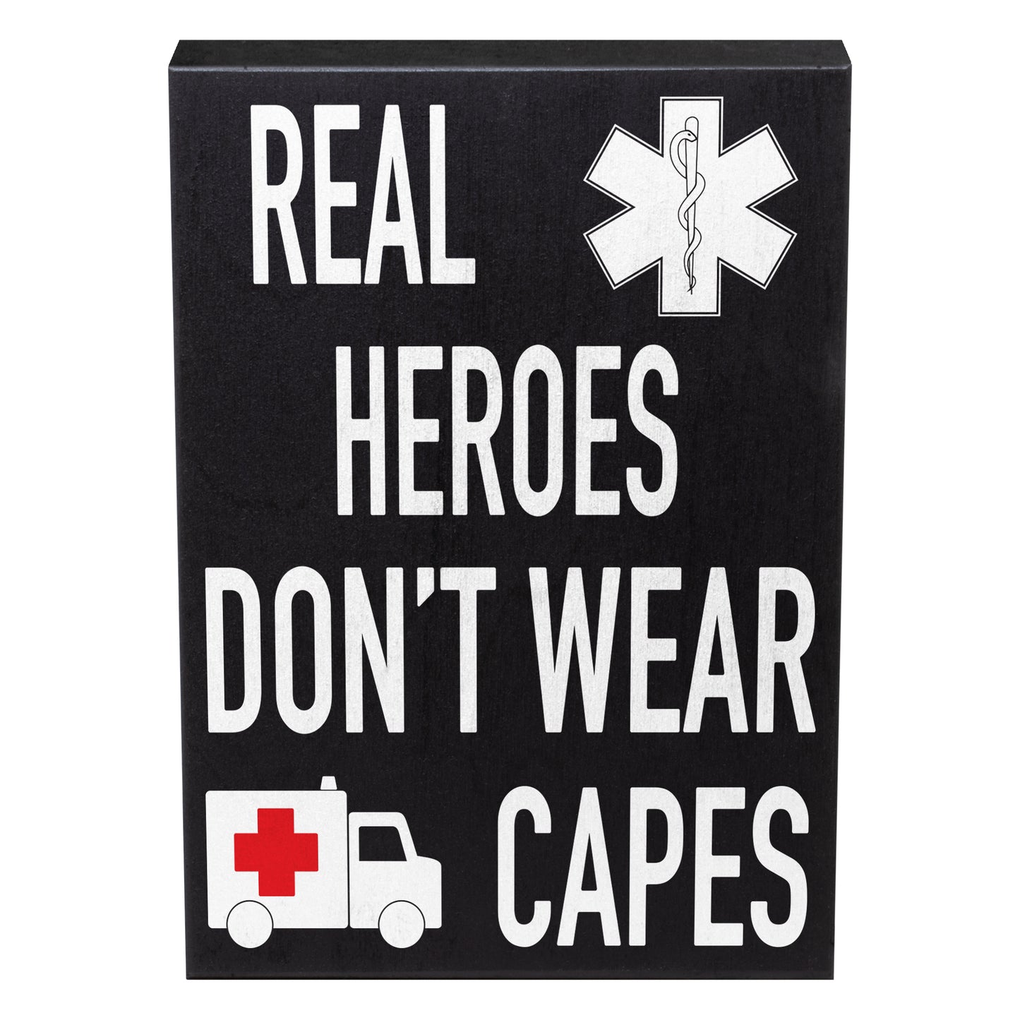 JennyGems Real Heroes Don't Wear Capes, EMT Sign, Paramedic Gifts, First Responder Signs, EMT Graduation Gift, EMT Gifts, EMS Sign, Ambulance Driver Gifts, Made in USA