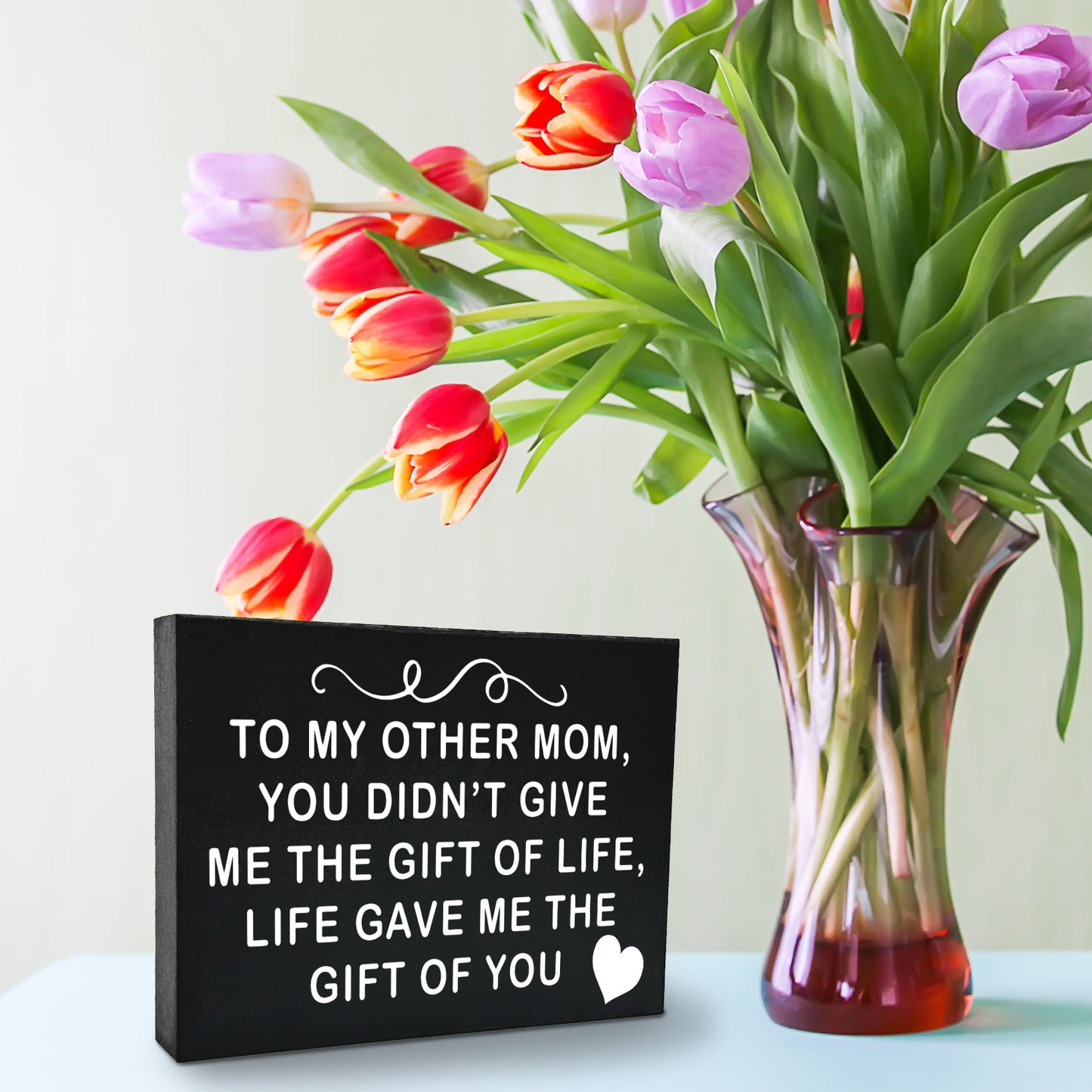 To My Other Mom, Life Gave Me the Gift Of You Sign, Bonus Mom Gifts, Stepmom Gifts for Christmas Birthday, Foster Mom Gifts