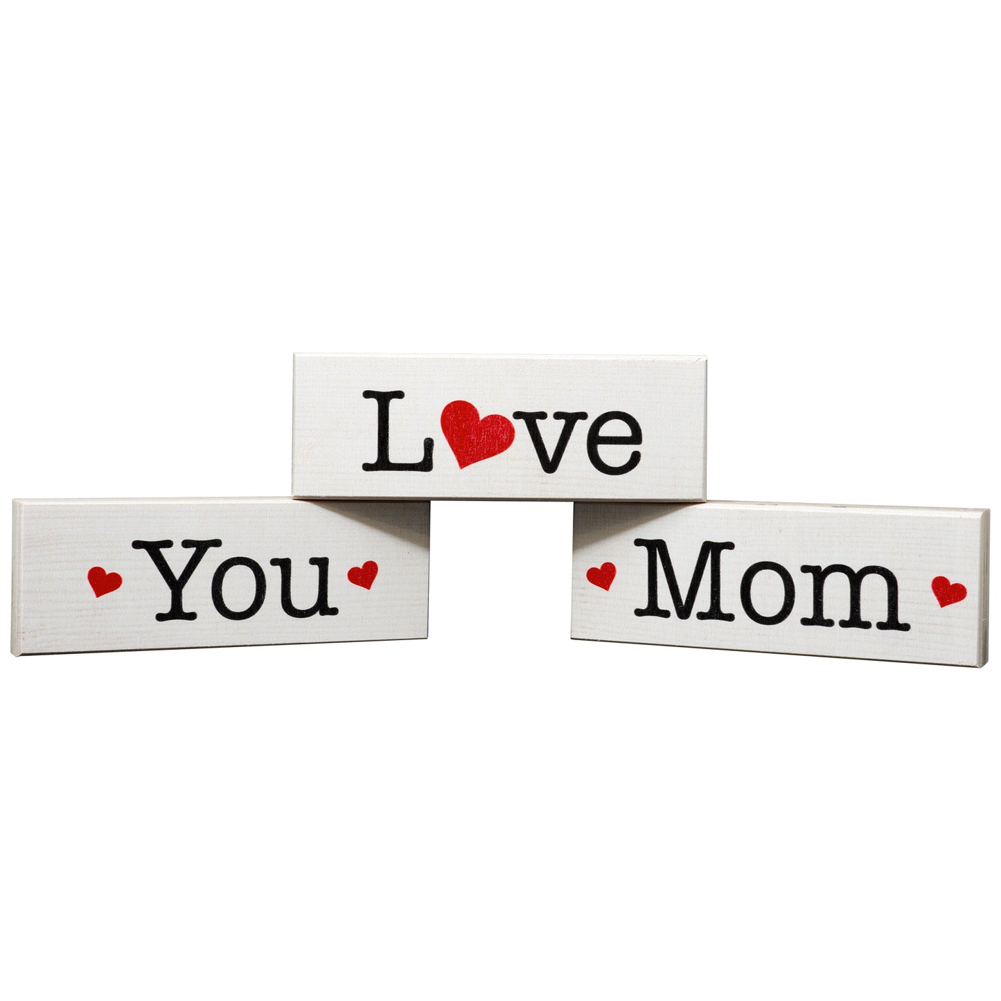 JennyGems Gifts for Mom, Love You Mom Gifts From Daughter Son, Birthday Gifts for Mom, Mom Birthday Gift Sign Decor, 3 Piece Mini Wood Block Set, Valentines Day Gift