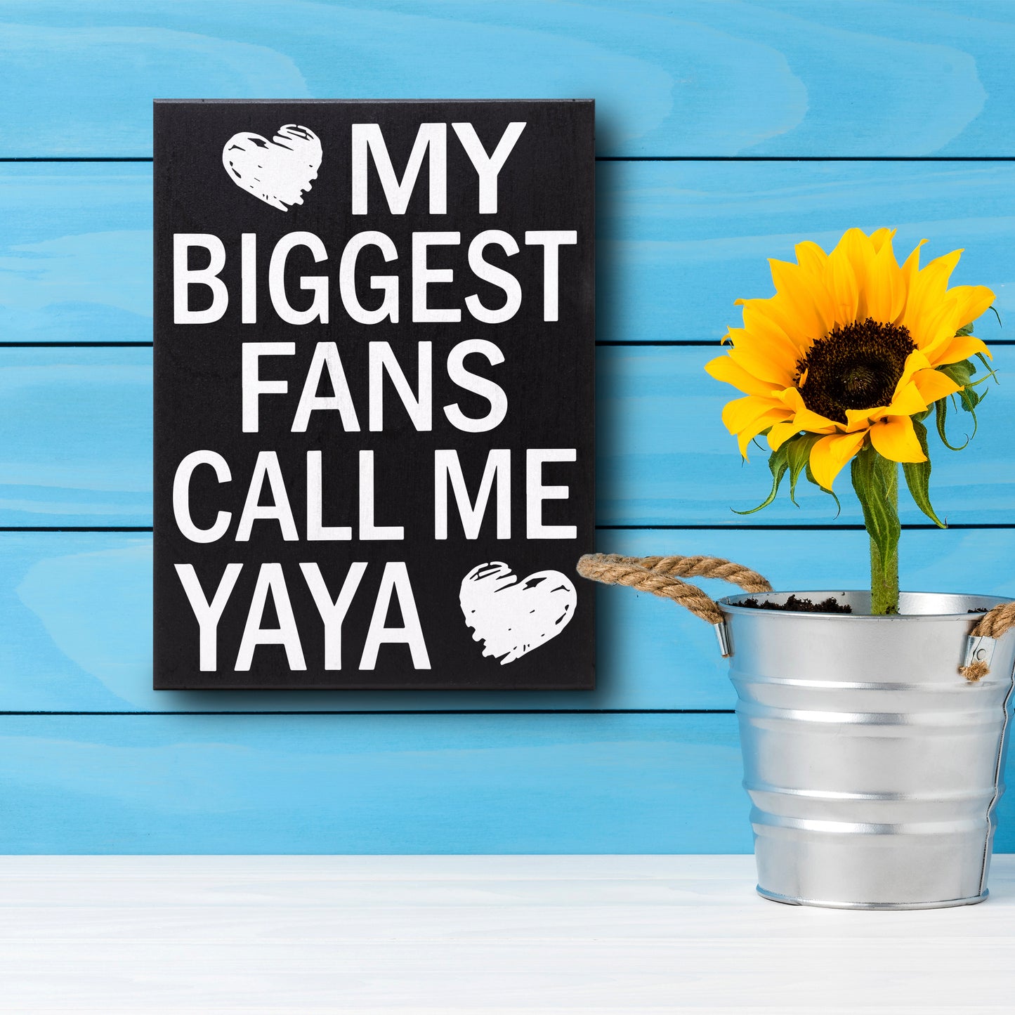 JennyGems Gifts for Yaya, Yaya Gifts from Grandkids, My Biggest Fans Call Me Yaya Wood Sign, Yaya Gifts for Christmas, Yaya Birthday Gifts
